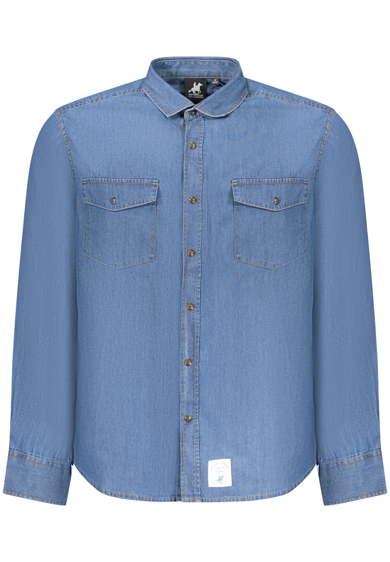 US GRAND MEN'S BLUE LONG-SLEEVED SHIRT