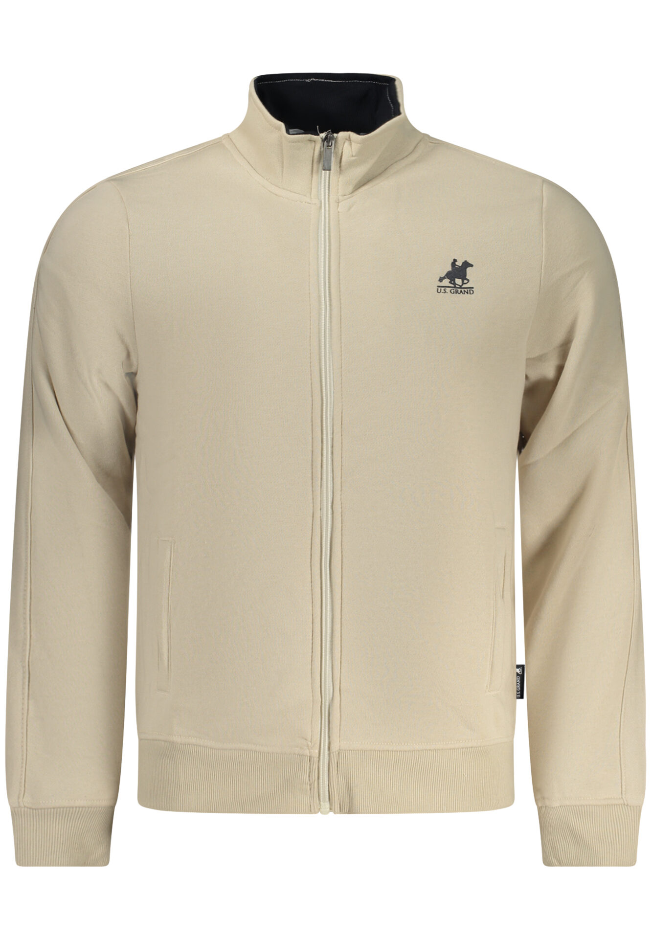US GRAND MEN'S BEIGE ZIP-UP SWEATSHIRT