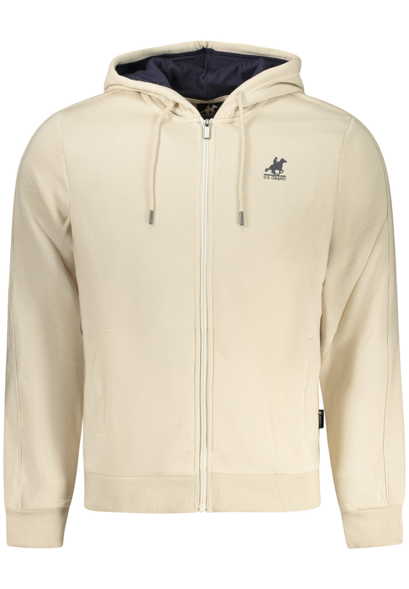 US GRAND MEN'S BEIGE ZIP-UP SWEATSHIRT