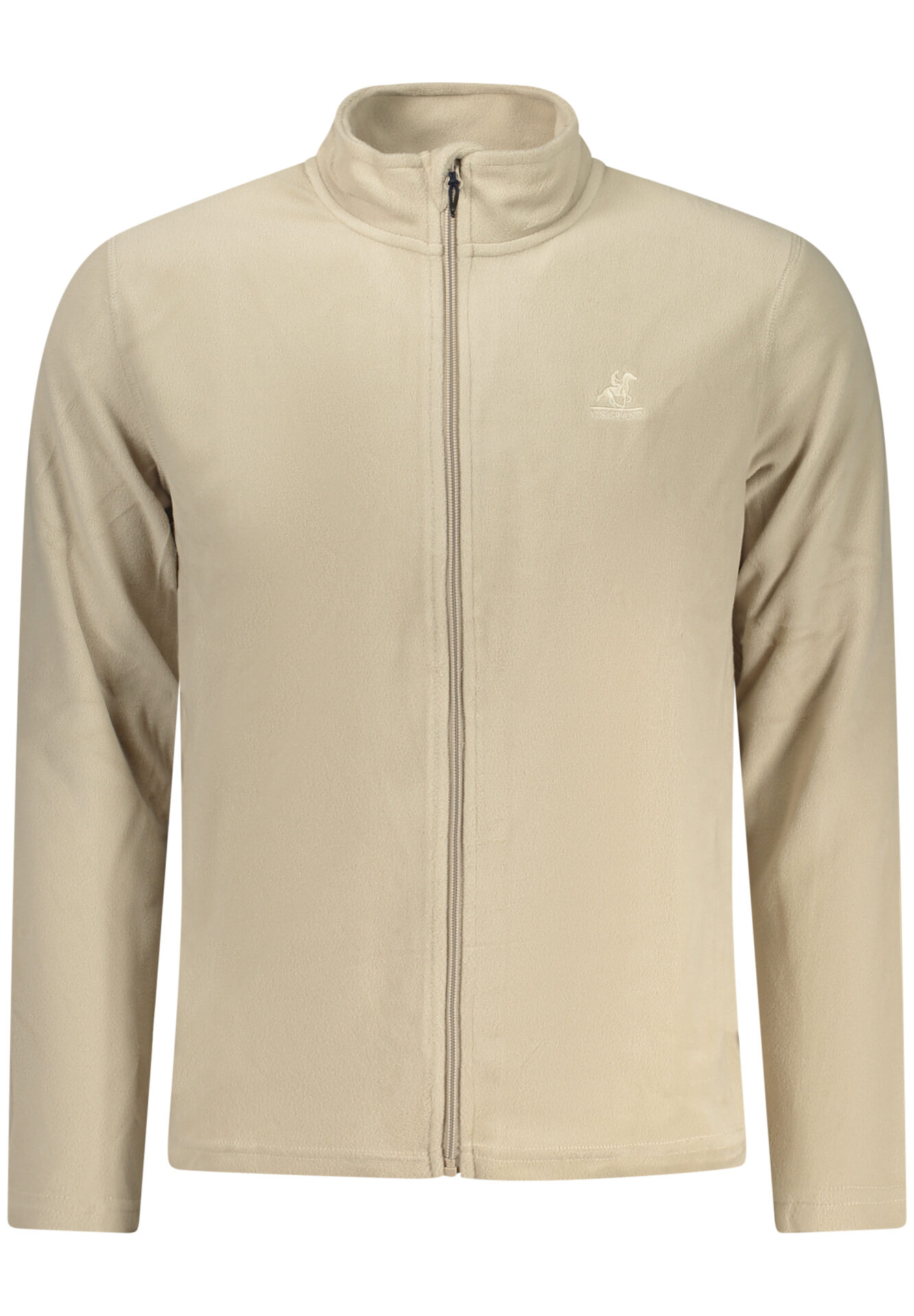 US GRAND MEN'S BEIGE ZIP-UP SWEATSHIRT