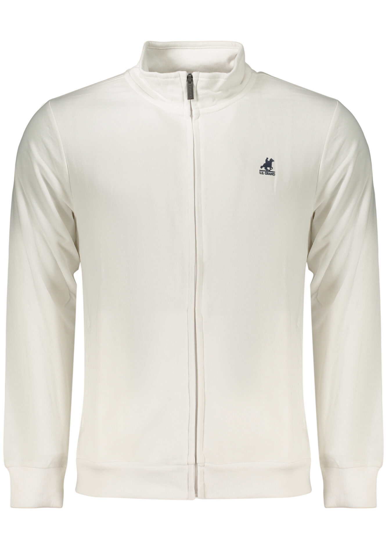 US GRAND MEN'S WHITE ZIP-UP SWEATSHIRT