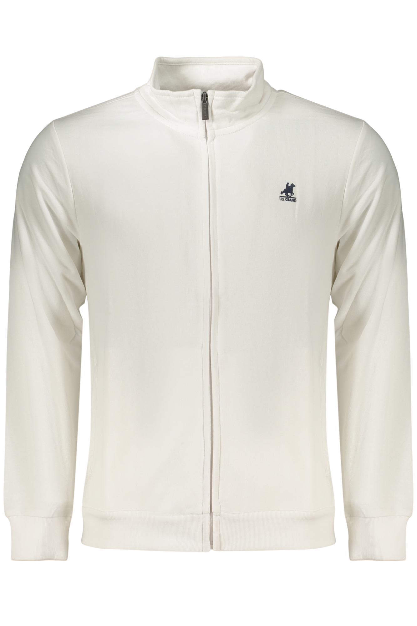 US GRAND MEN'S WHITE ZIP-UP SWEATSHIRT US GRAND MEN'S WHITE ZIP-UP SWEATSHIRT