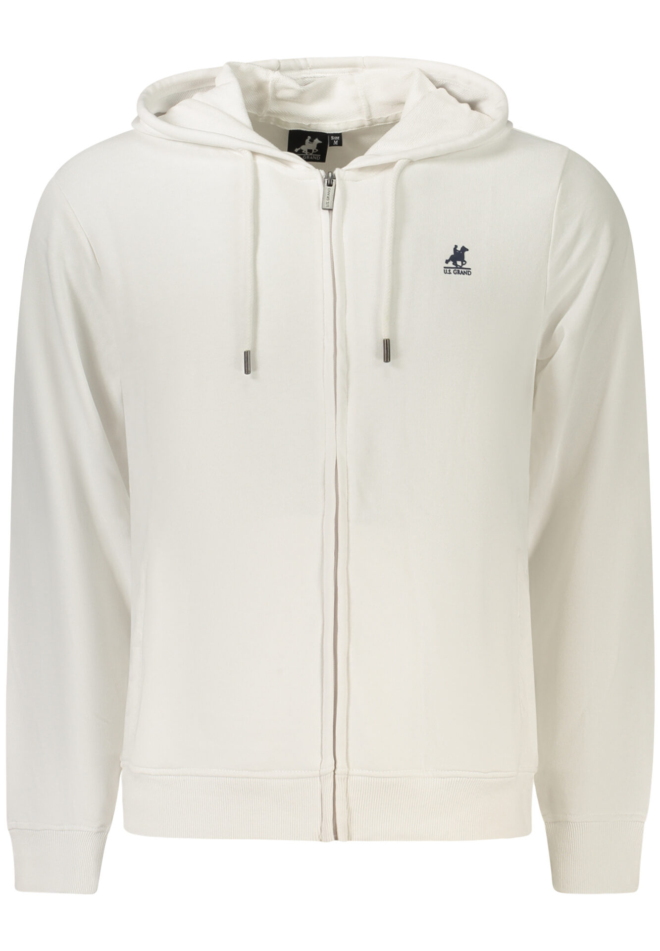 US GRAND MEN'S WHITE ZIP-UP SWEATSHIRT