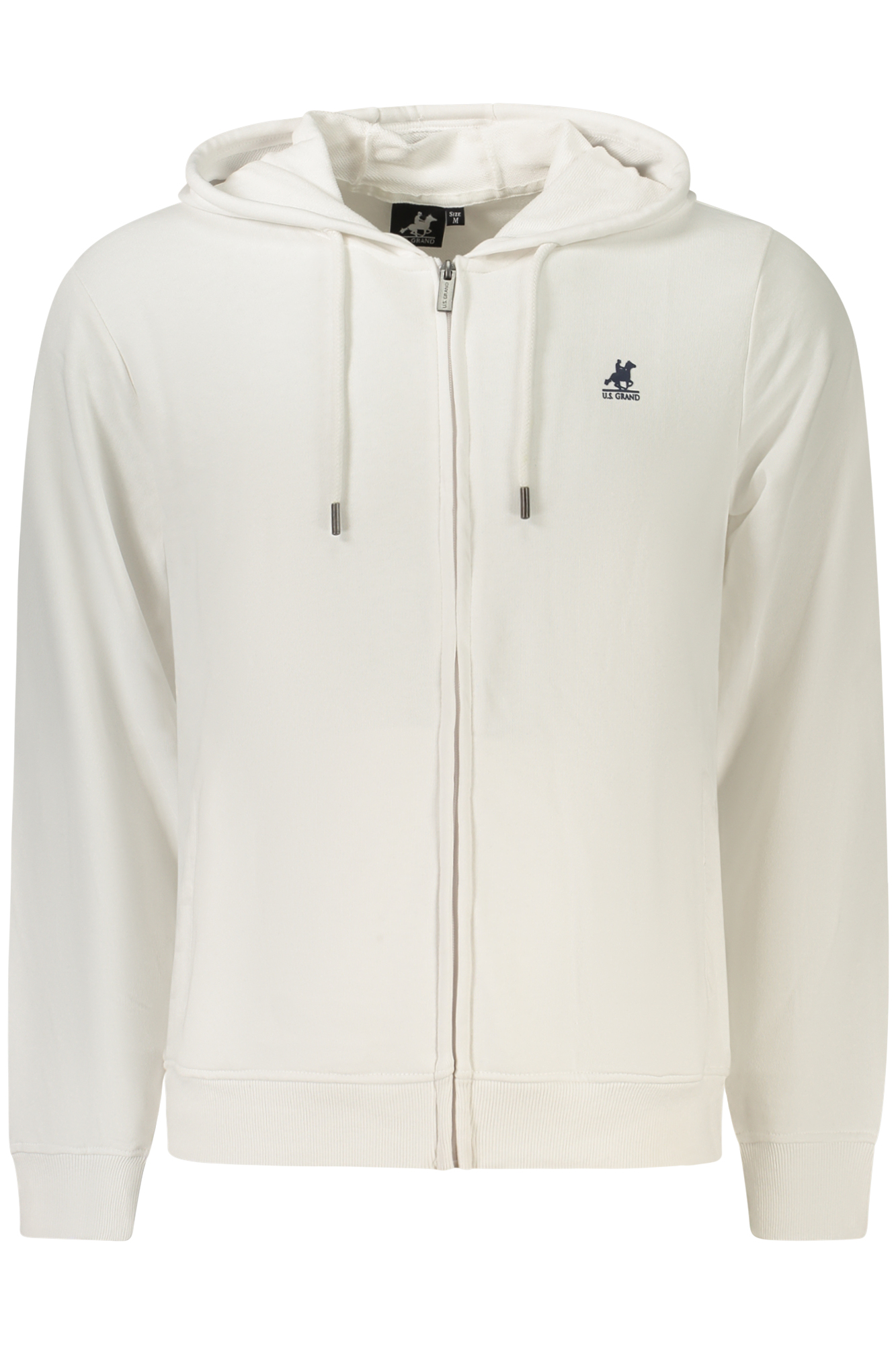 US GRAND MEN'S WHITE ZIP-UP SWEATSHIRT US GRAND MEN'S WHITE ZIP-UP SWEATSHIRT