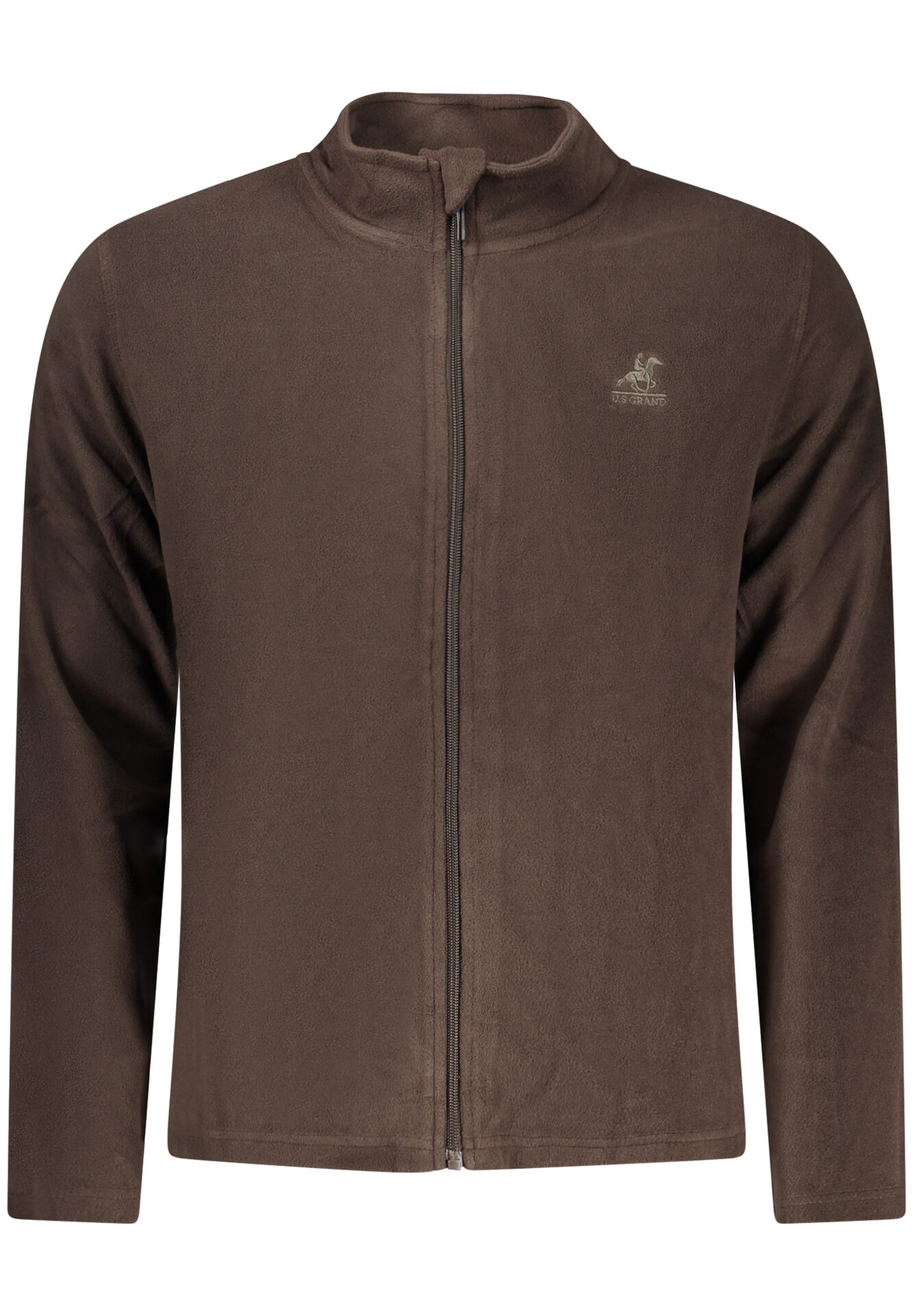 US GRAND MEN'S BROWN ZIP-UP SWEATSHIRT