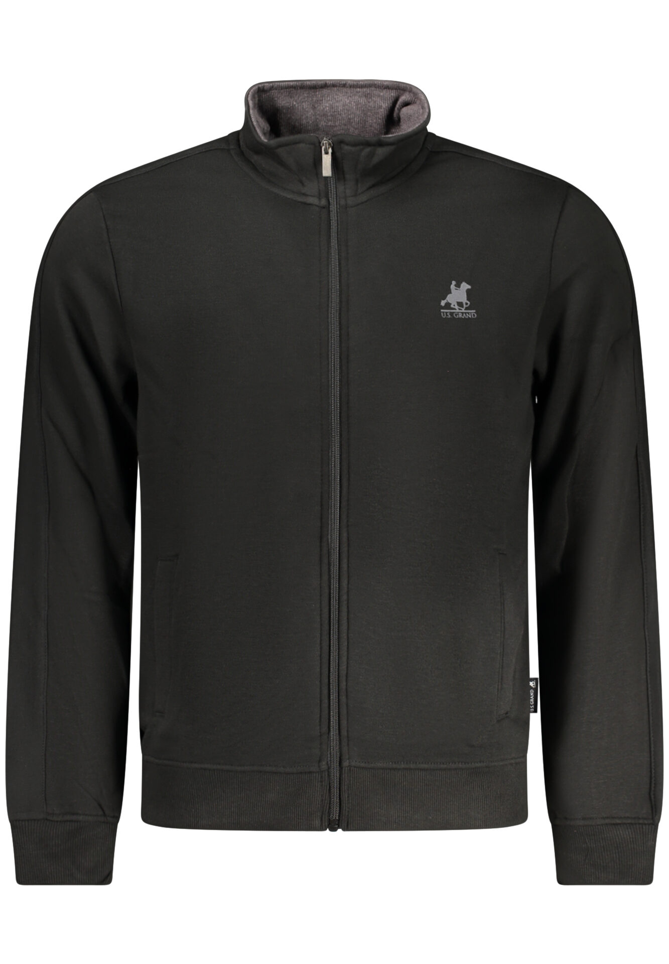 US GRAND MEN'S BLACK ZIP-UP SWEATSHIRT