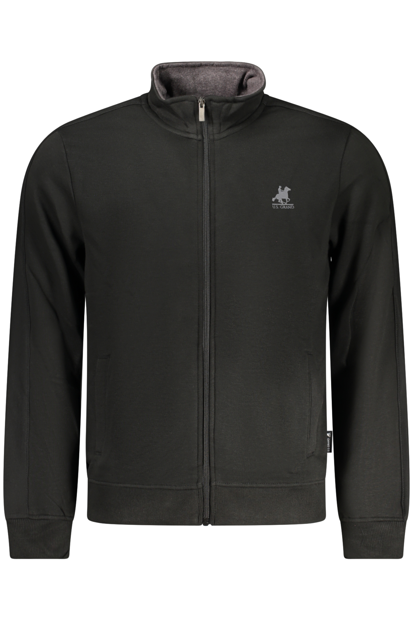 US GRAND MEN'S BLACK ZIP-UP SWEATSHIRT US GRAND MEN'S BLACK ZIP-UP SWEATSHIRT