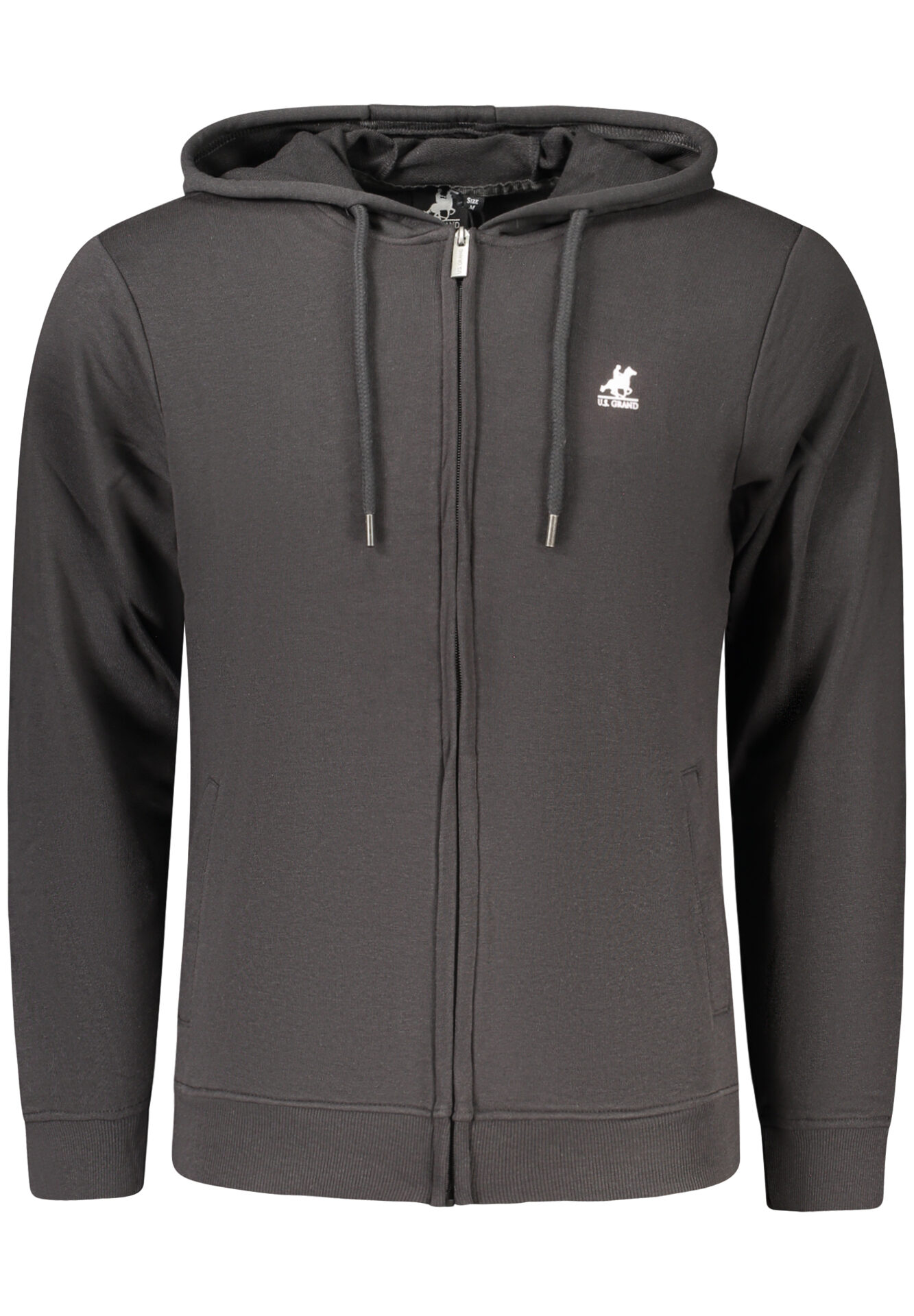 US GRAND MEN'S BLACK ZIP-UP SWEATSHIRT
