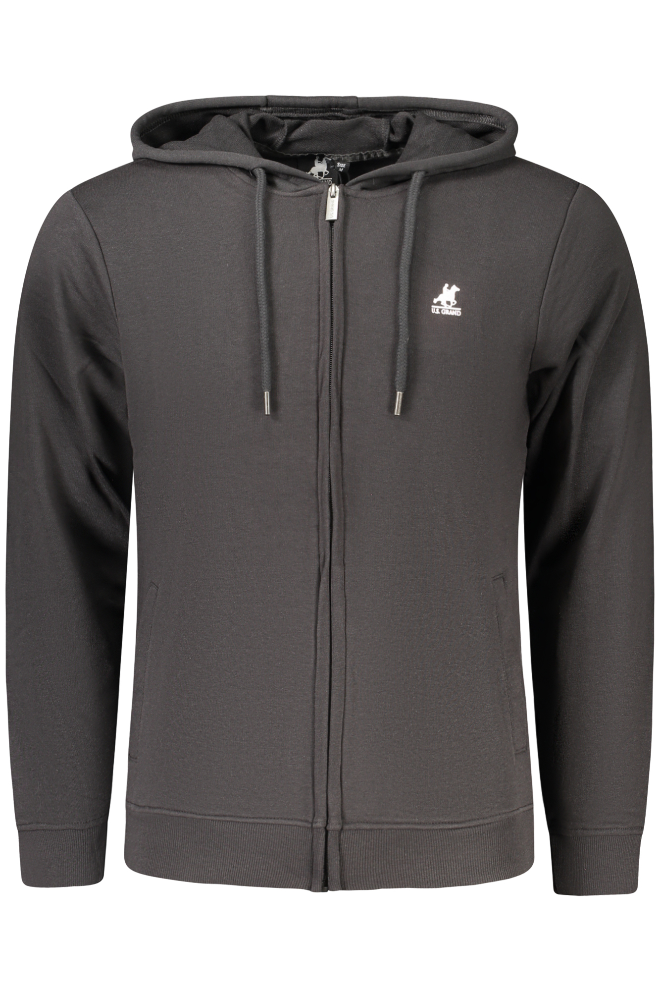 US GRAND MEN'S BLACK ZIP-UP SWEATSHIRT US GRAND MEN'S BLACK ZIP-UP SWEATSHIRT