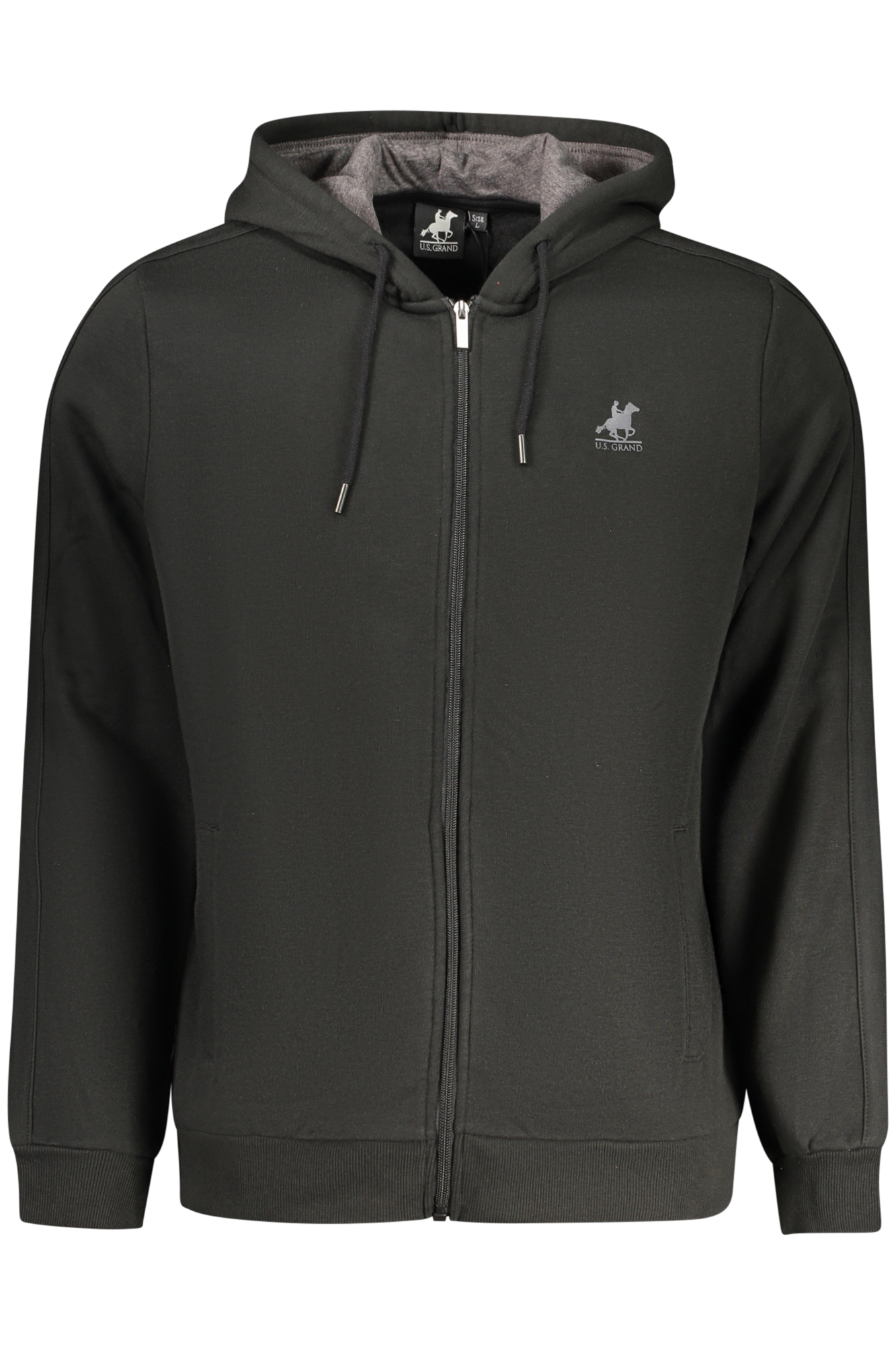 US GRAND MEN'S BLACK ZIP-UP SWEATSHIRT US GRAND MEN'S BLACK ZIP-UP SWEATSHIRT