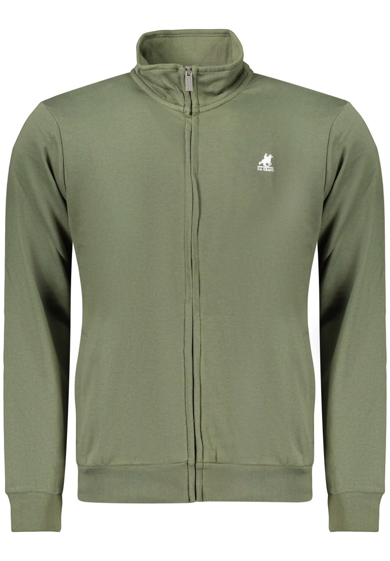 US GRAND MEN'S GREEN ZIP-UP SWEATSHIRT