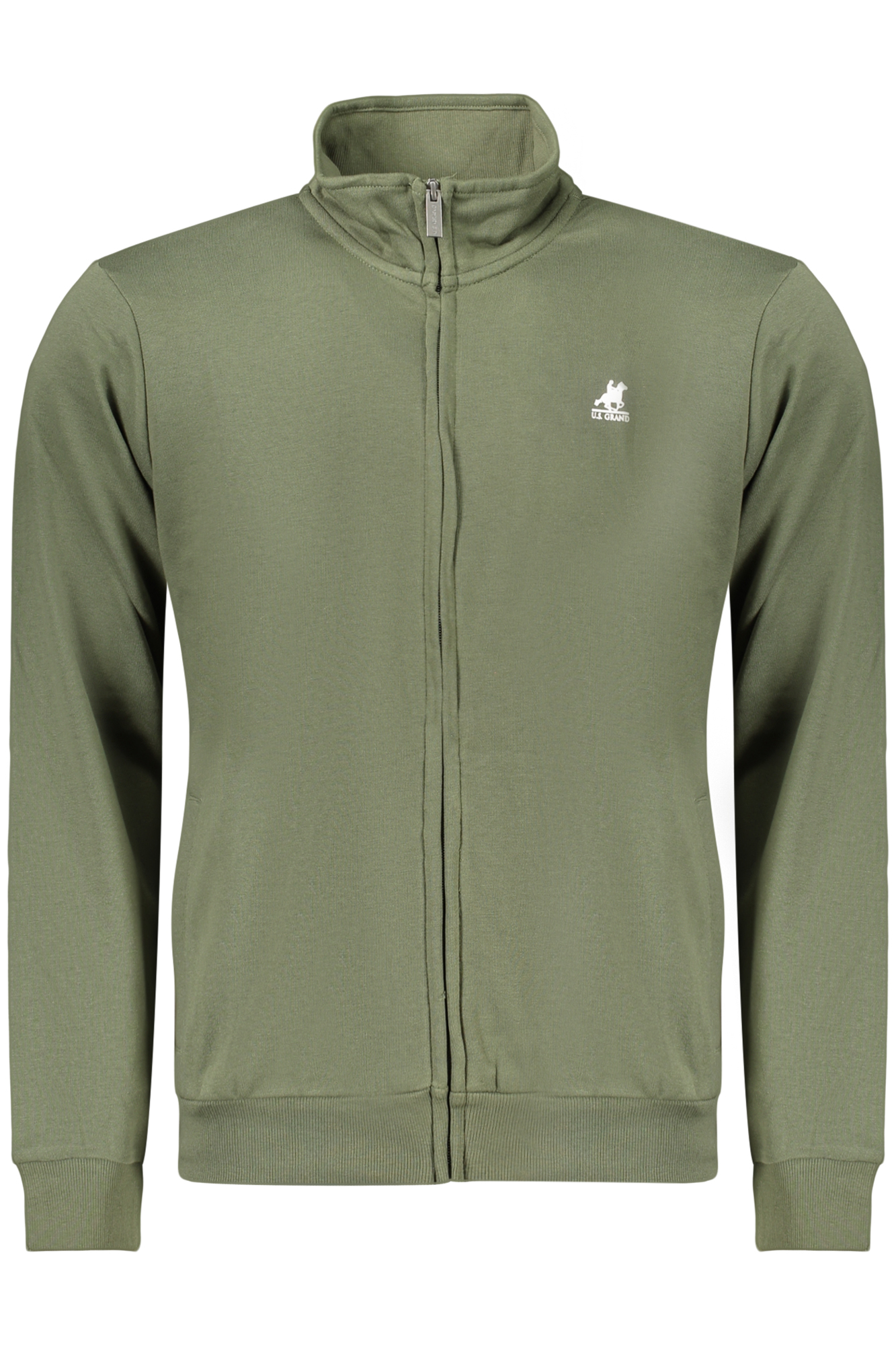 US GRAND MEN'S GREEN ZIP-UP SWEATSHIRT US GRAND MEN'S GREEN ZIP-UP SWEATSHIRT