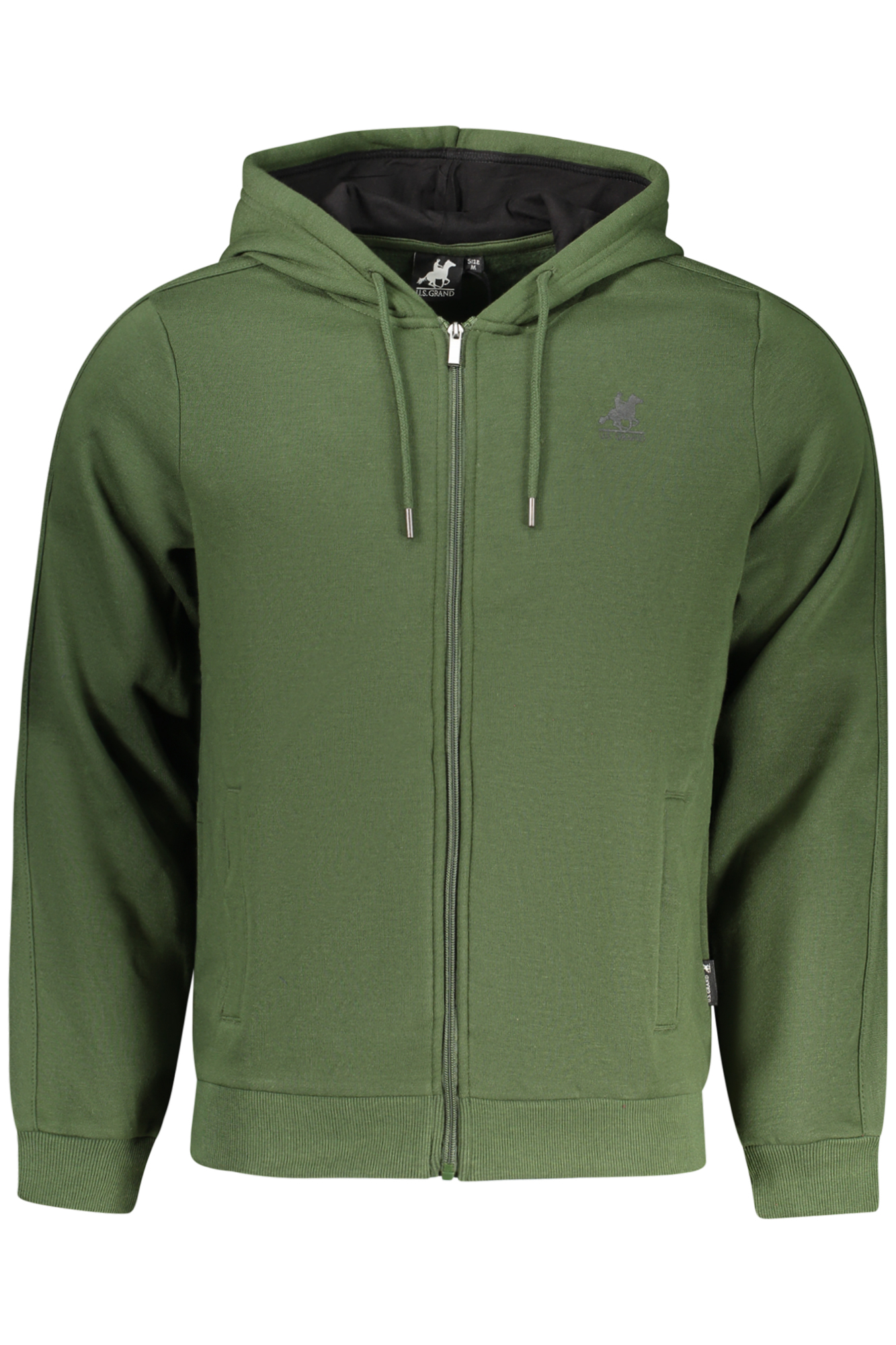 US GRAND MEN'S GREEN ZIP-UP SWEATSHIRT US GRAND MEN'S GREEN ZIP-UP SWEATSHIRT