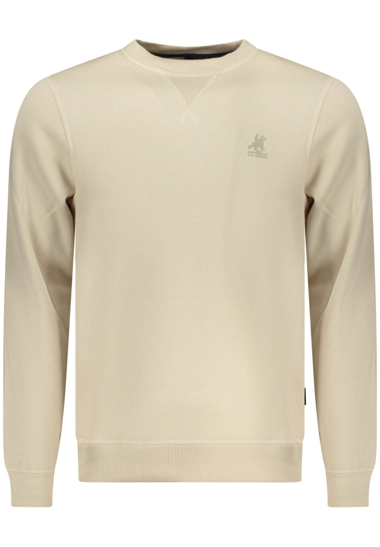US GRAND MEN'S BEIGE ZIP-UP SWEATSHIRT