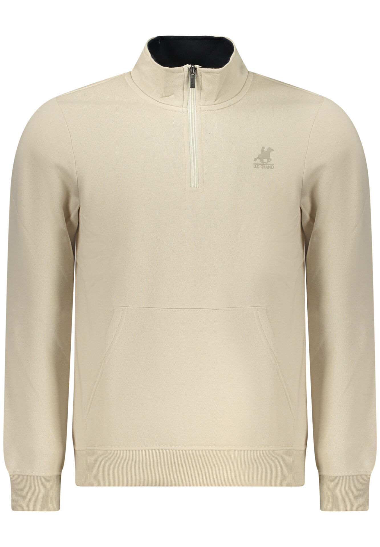 US GRAND MEN'S BEIGE ZIP-UP SWEATSHIRT