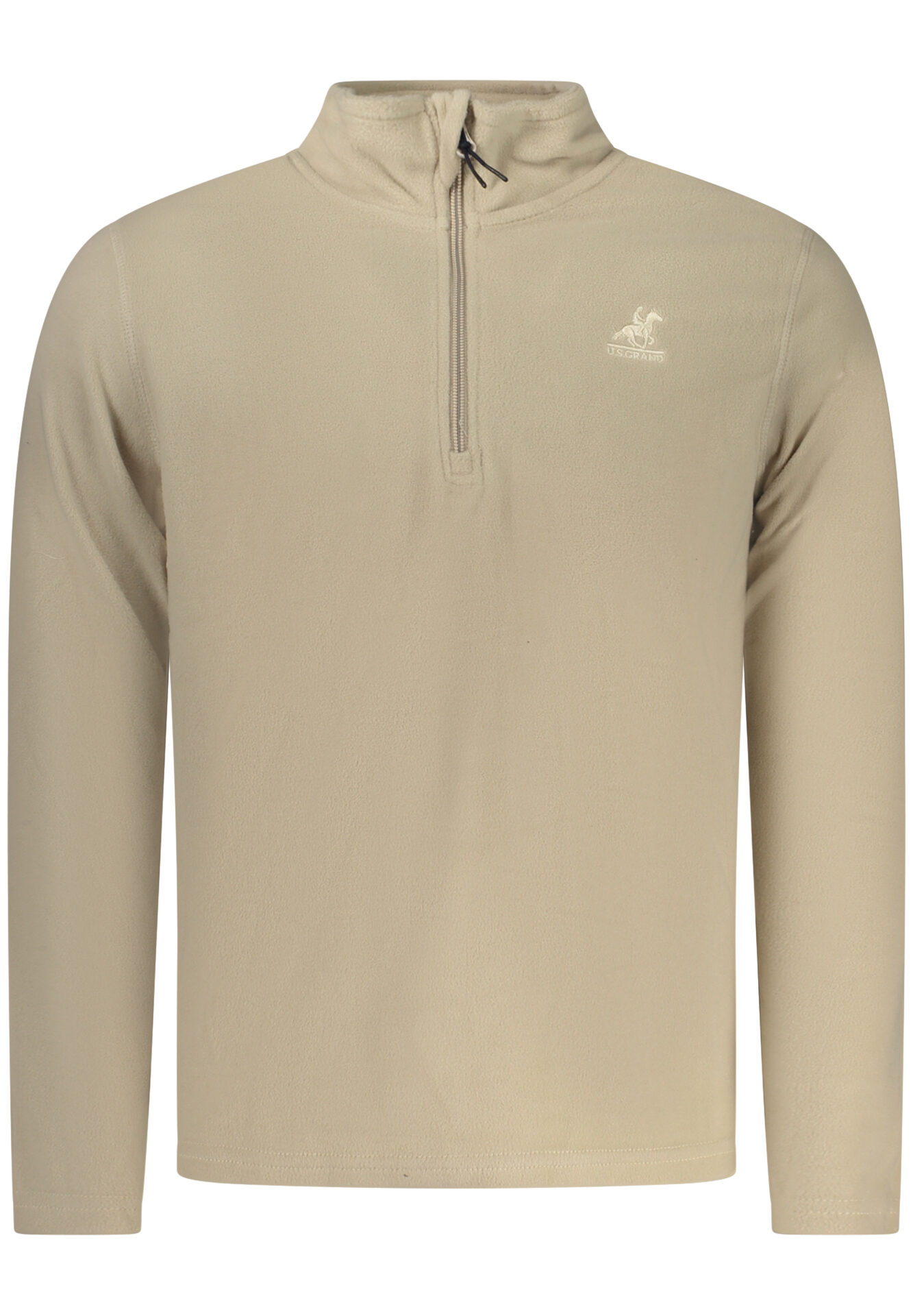 US GRAND MEN'S BEIGE ZIP-UP SWEATSHIRT