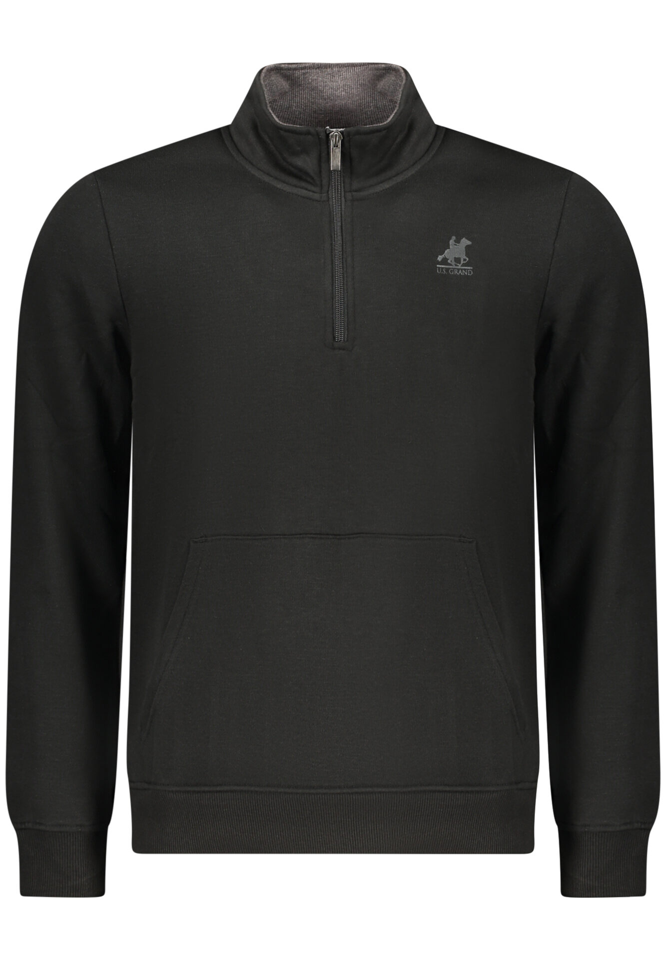 US GRAND MEN'S BLACK ZIP-UP SWEATSHIRT