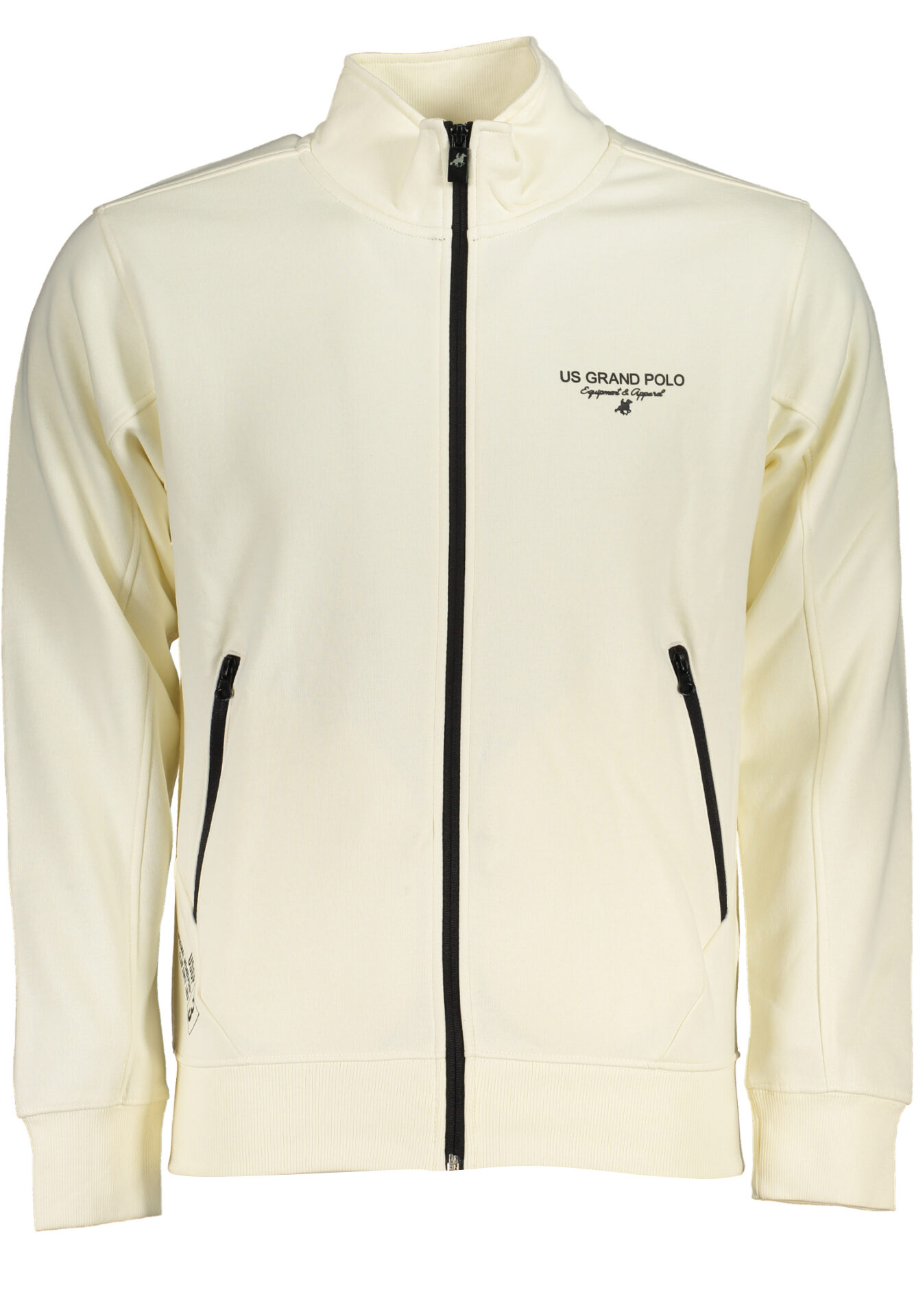 US GRAND MEN'S WHITE ZIP-UP SWEATSHIRT