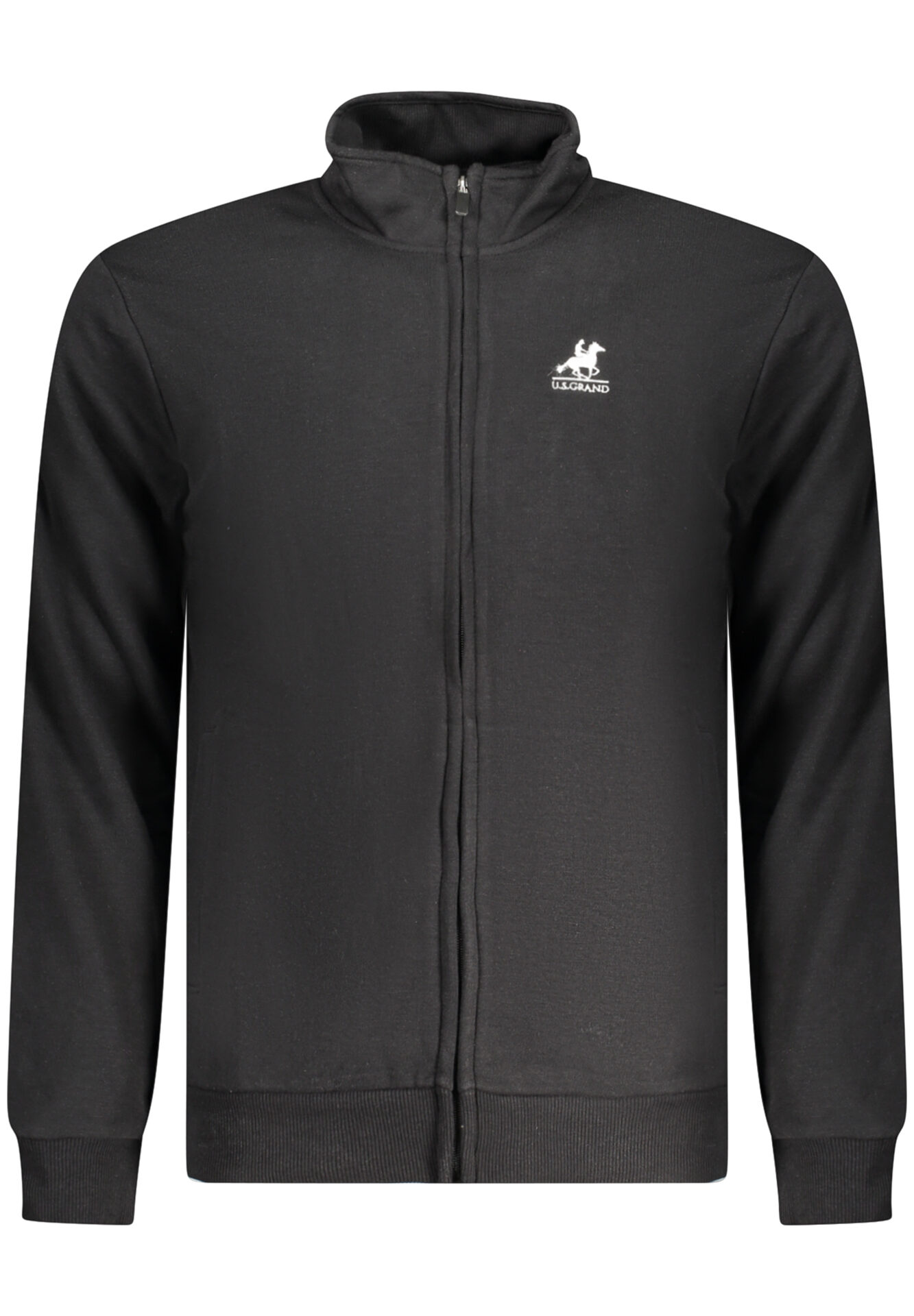 US GRAND MEN'S BLACK ZIP-UP SWEATSHIRT