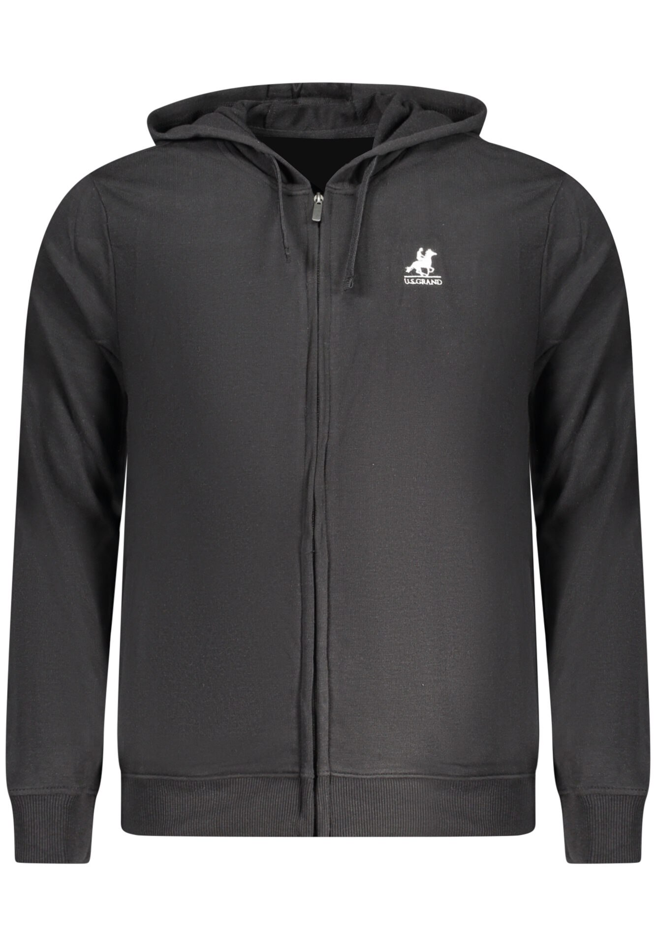 US GRAND MEN'S BLACK ZIP-UP SWEATSHIRT