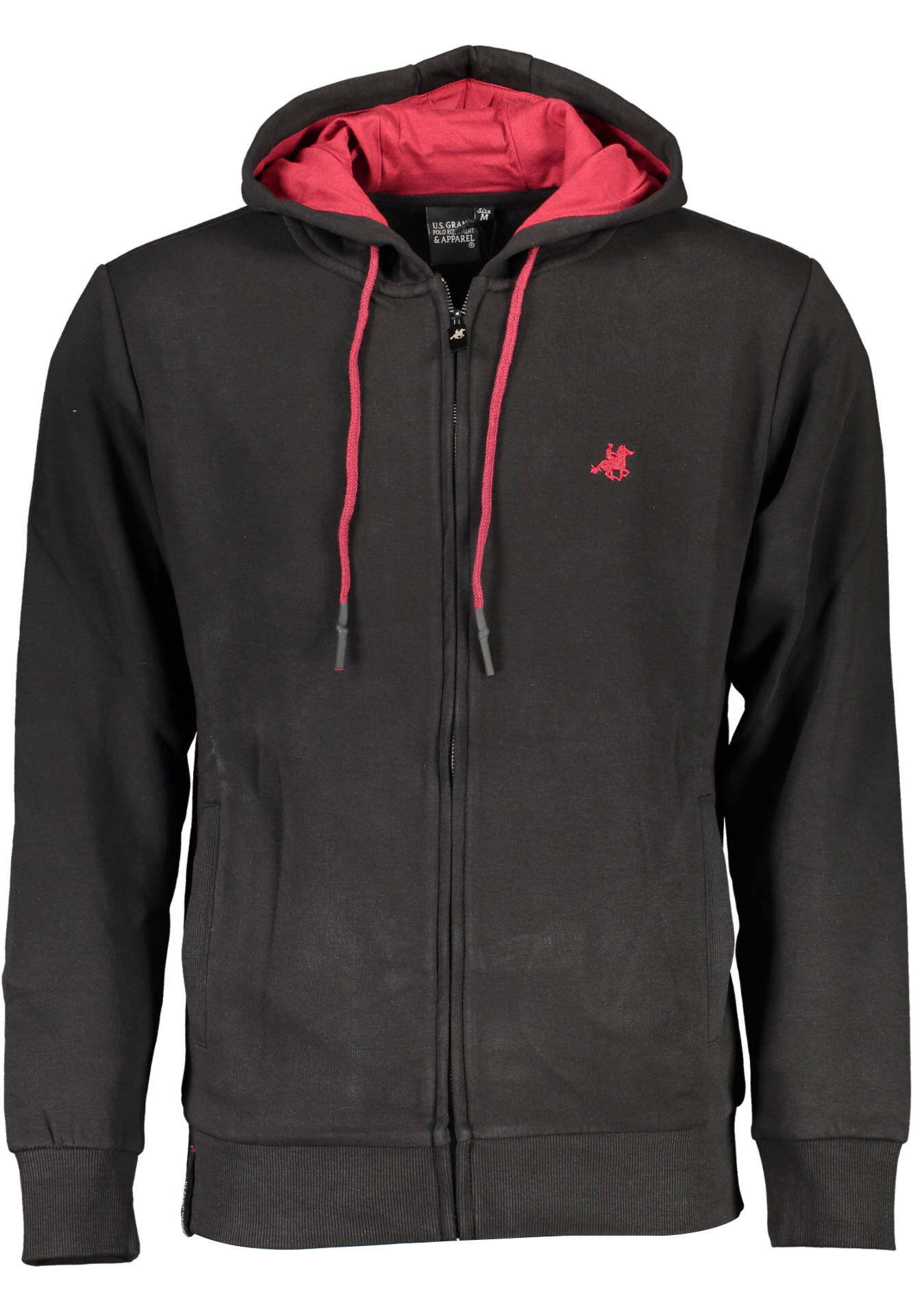 US GRAND MEN'S BLACK ZIP-UP SWEATSHIRT