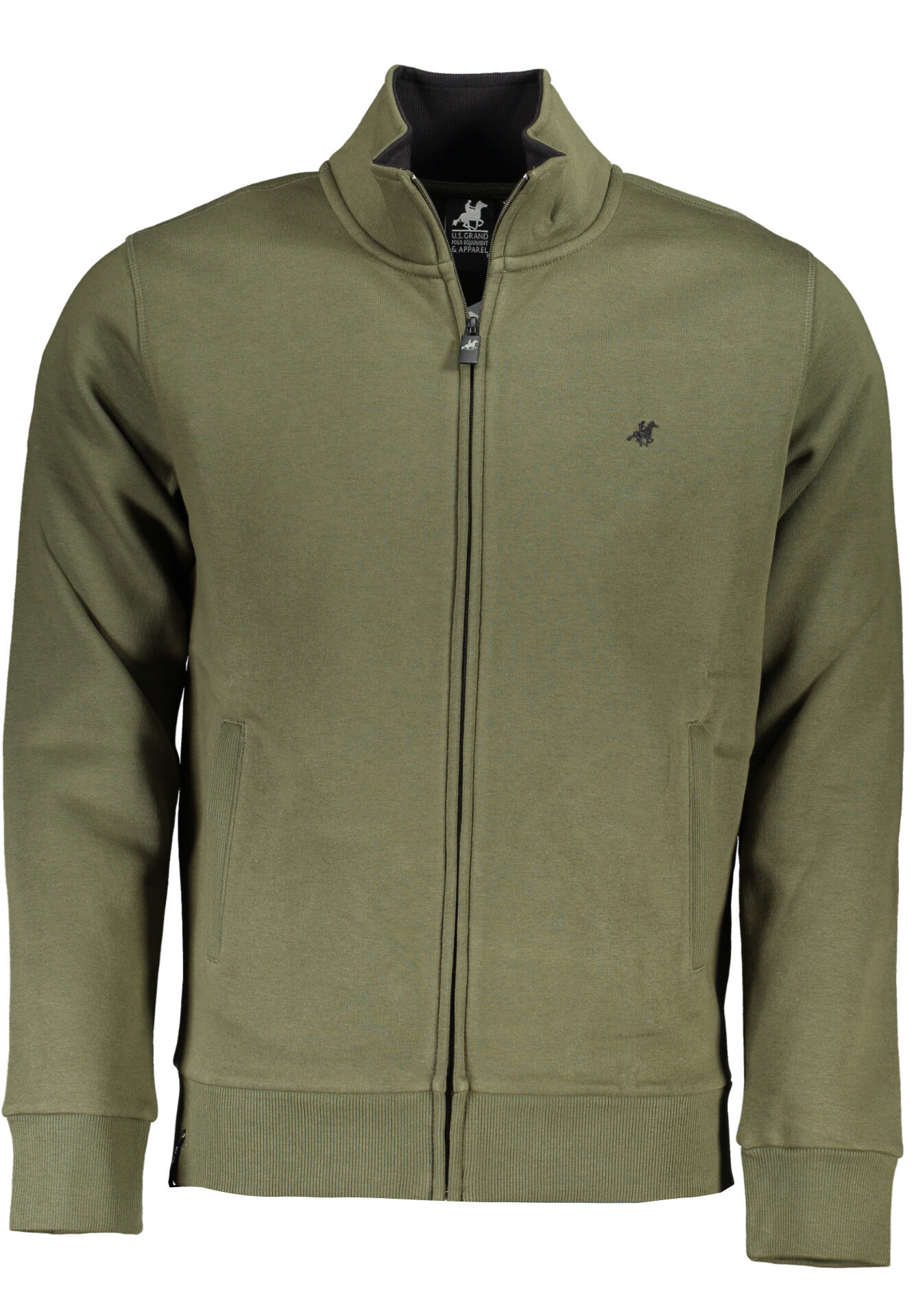 US GRAND MEN'S GREEN ZIP-UP SWEATSHIRT