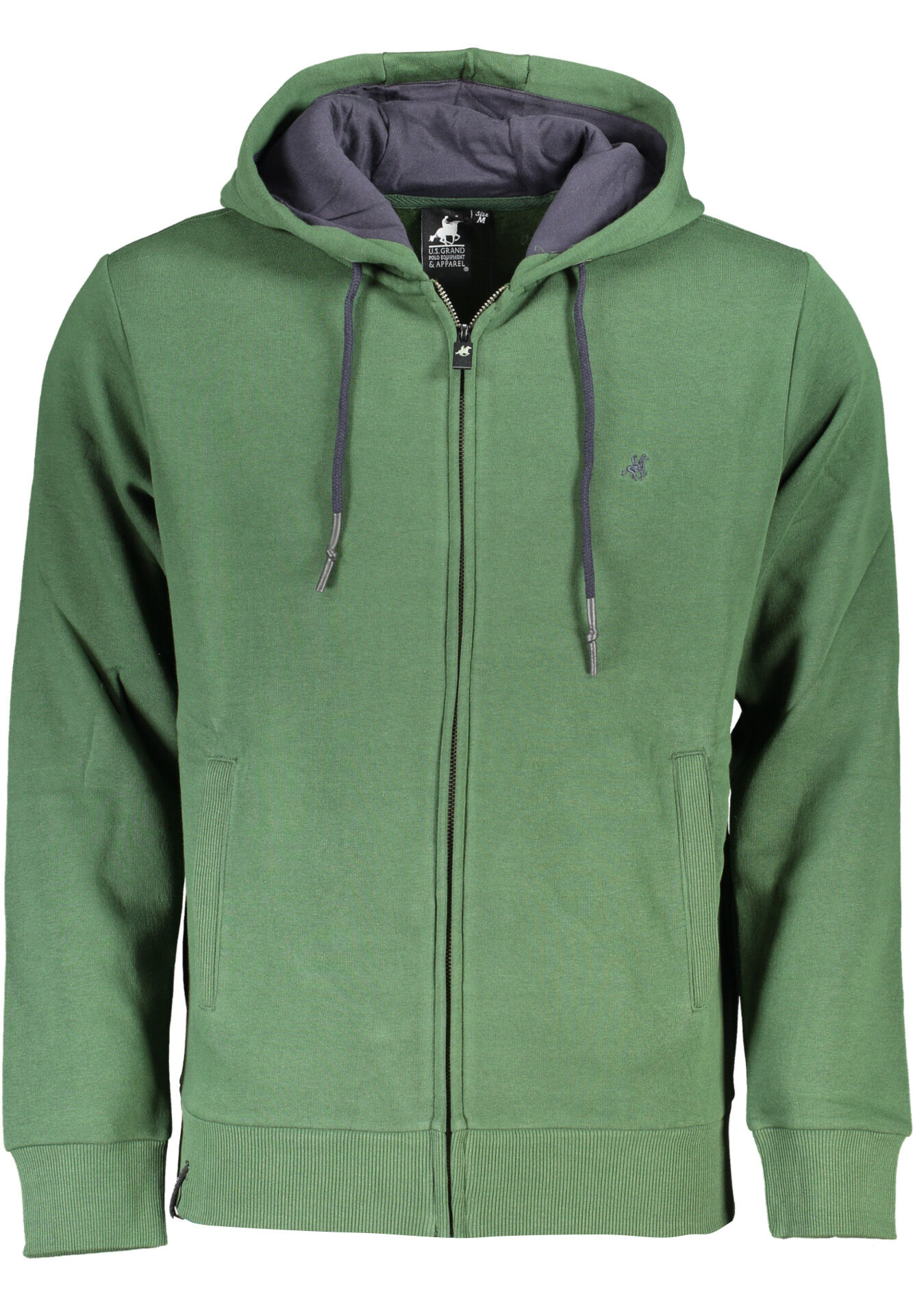 US GRAND MEN'S GREEN ZIP-UP SWEATSHIRT