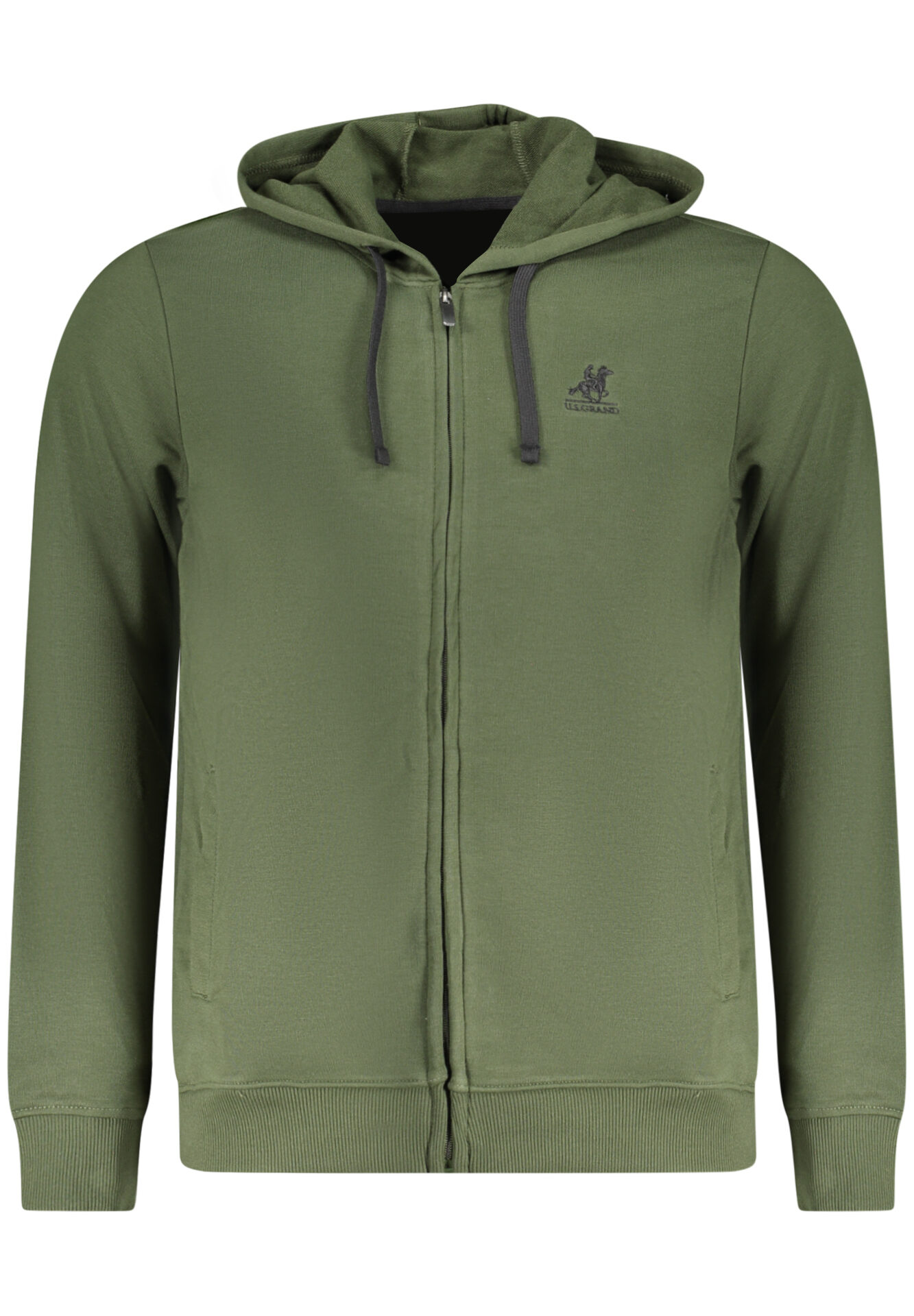 US GRAND MEN'S GREEN ZIP-UP SWEATSHIRT