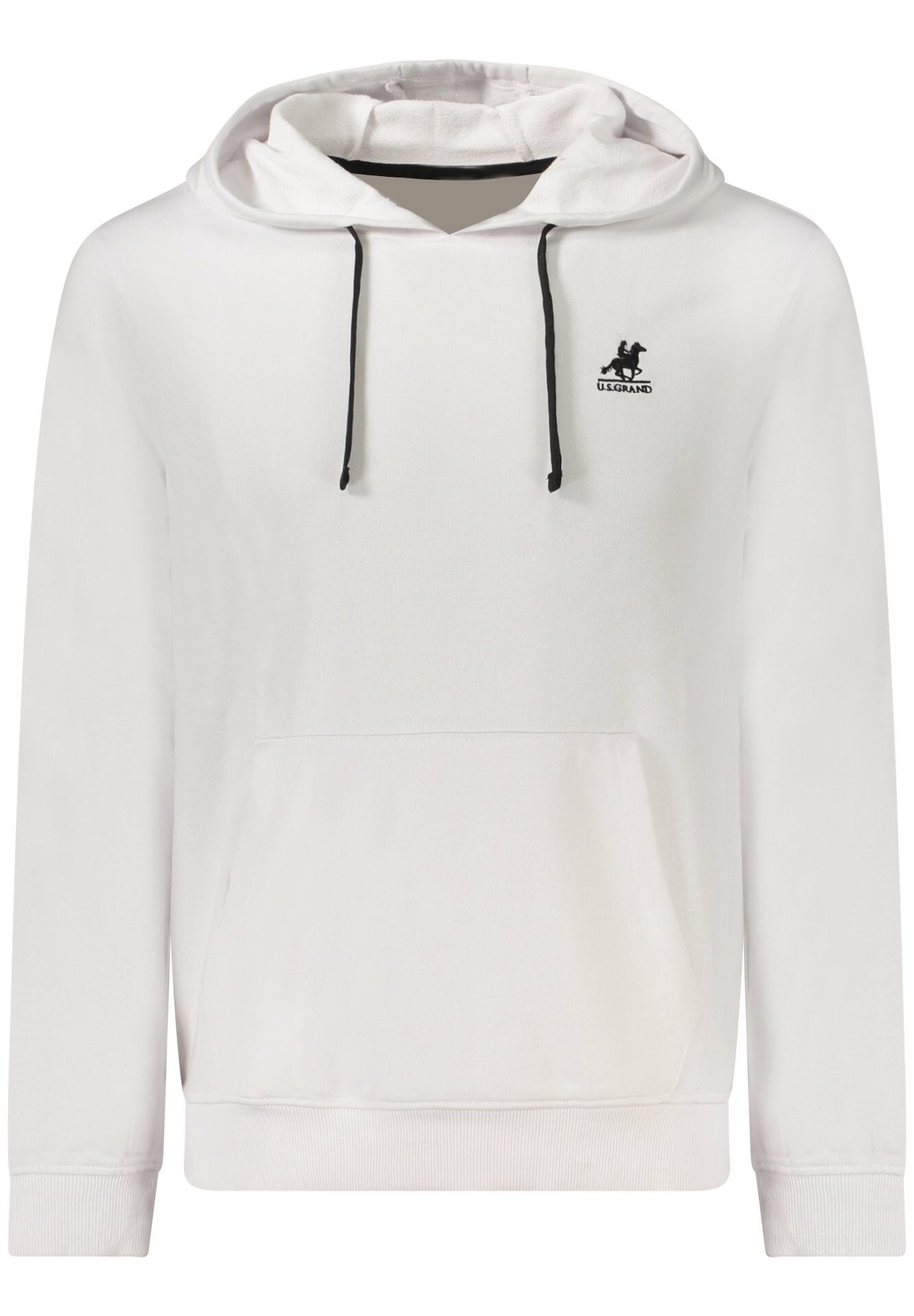 US GRAND MEN'S WHITE ZIP-UP SWEATSHIRT