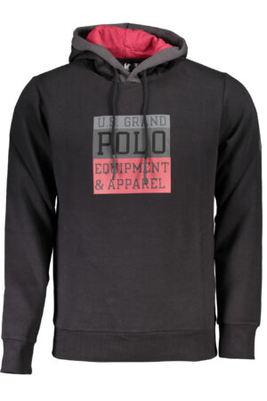 US GRAND MEN'S BLACK ZIP-UP SWEATSHIRT