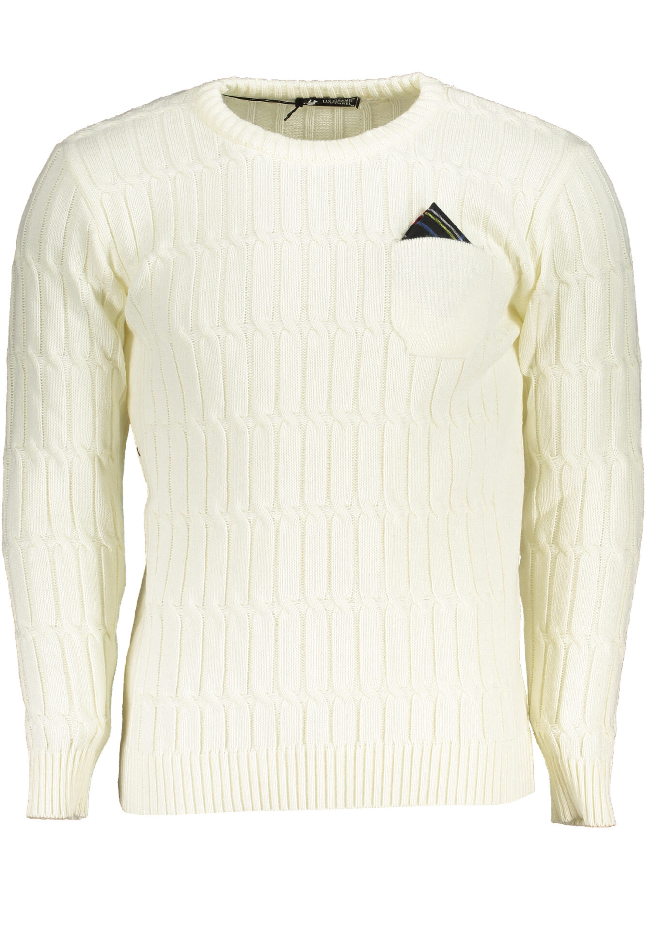 US GRAND MEN'S WHITE SWEATER