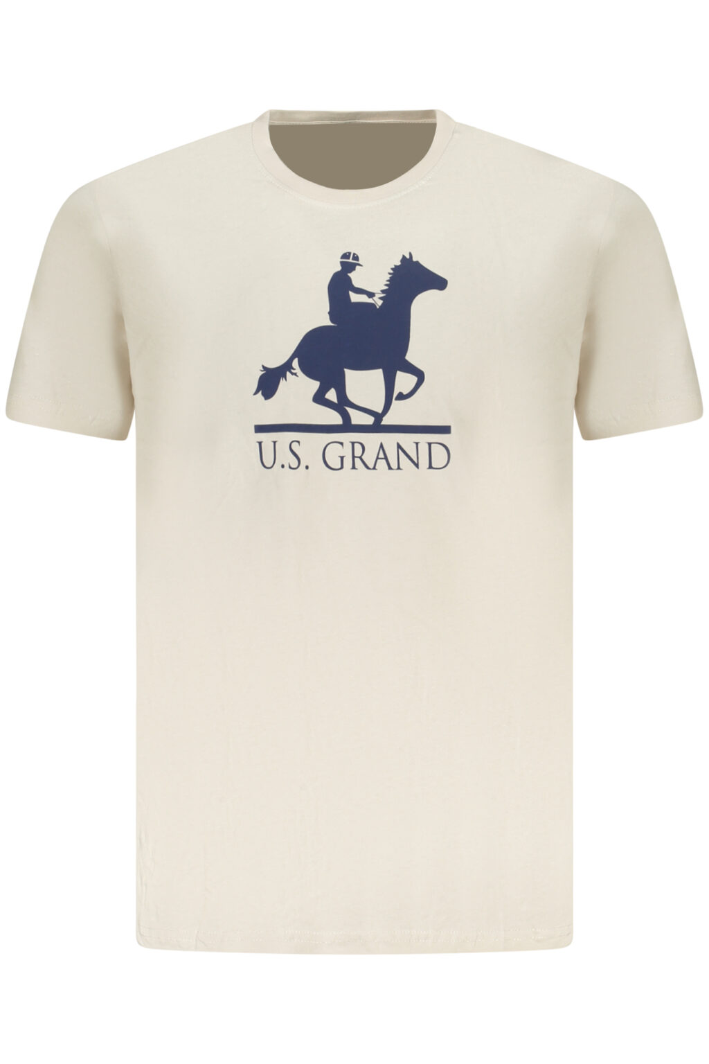 usgrandpolot-shirtmanichecorteuomobeige_1 US GRAND smėlio spalvos vyriški marškinėliai trumpomis rankovėmis
