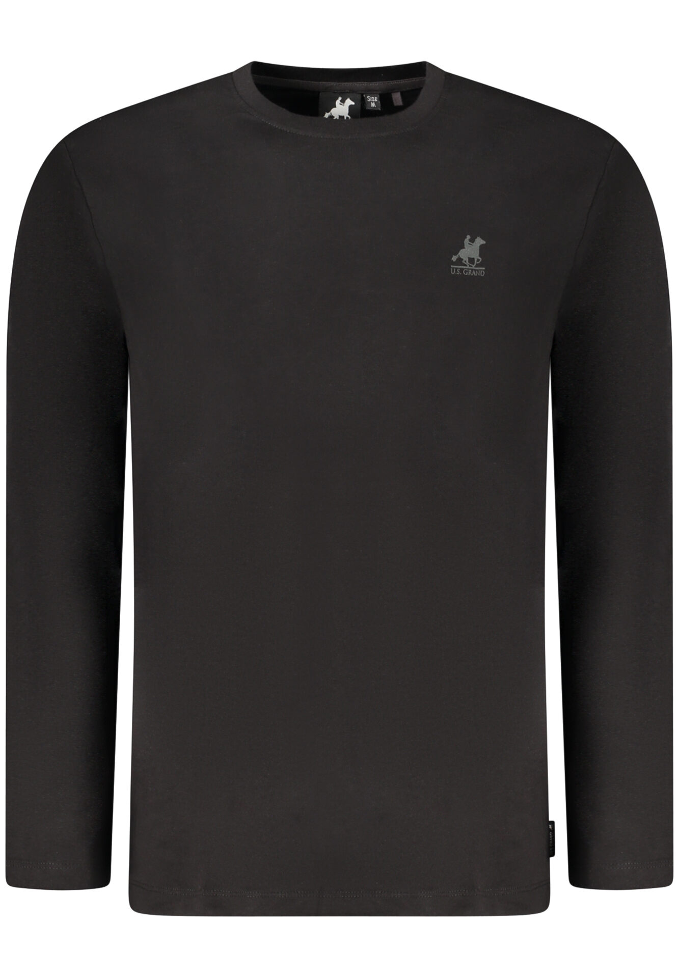 US GRAND MEN'S LONG-SLEEVED BLACK T-SHIRT