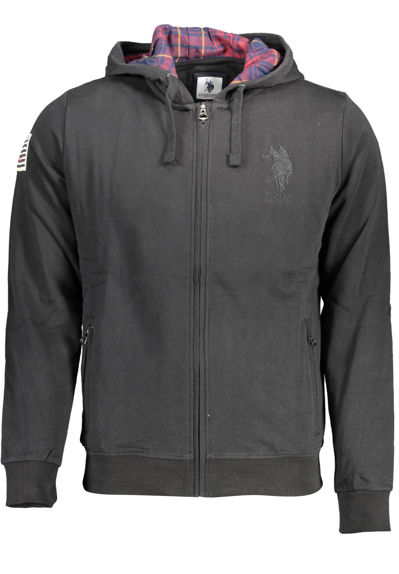 US POLO ASSN. MEN'S BLACK ZIP-UP SWEATSHIRT