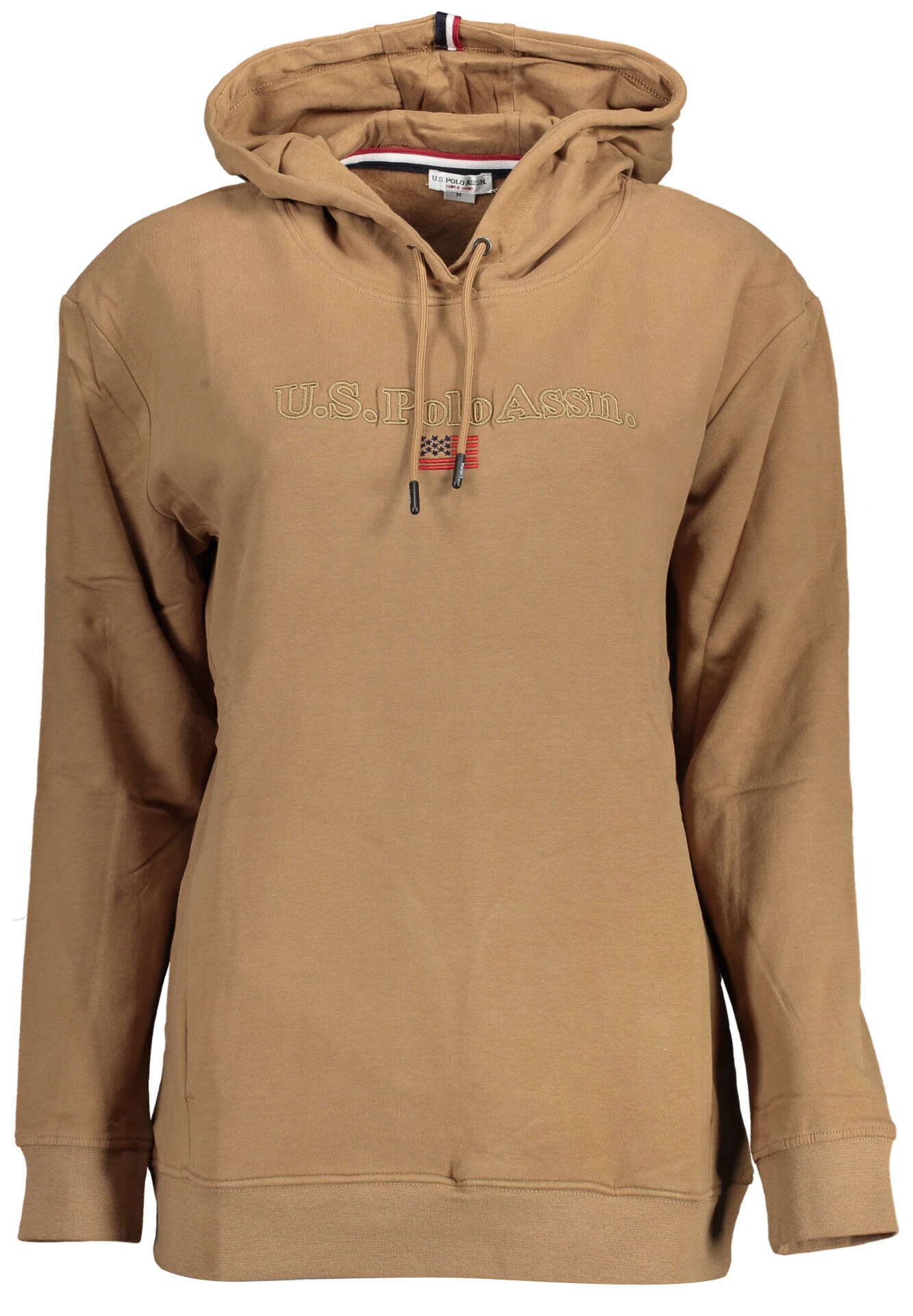 US POLO ASSN. WOMEN'S BROWN ZIP-UP SWEATSHIRT