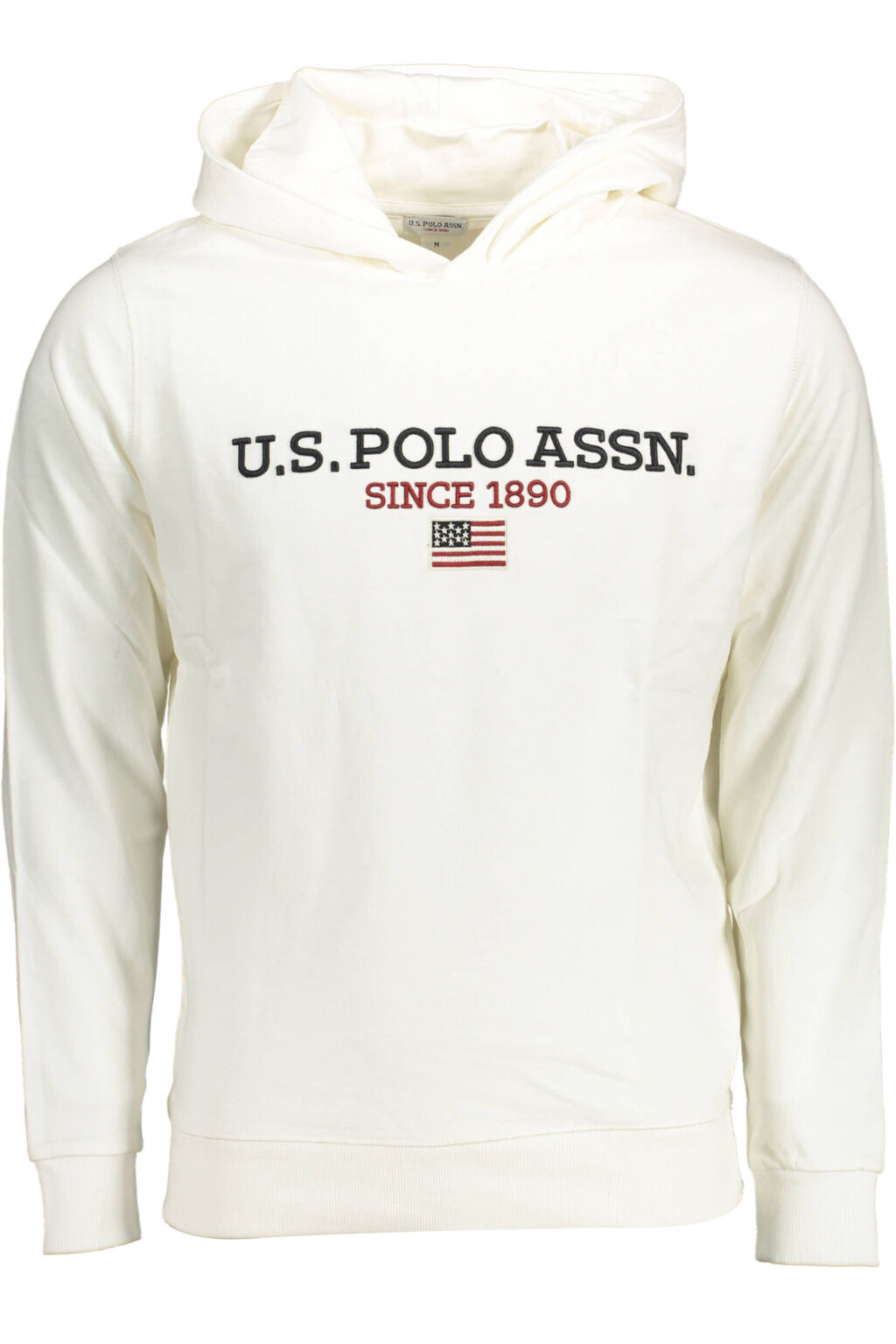 uspolofelpasenzazipuomobianco_1 US POLO ASSN. BALTAS VYRIŠKAS DŽEMPERIS SU UŽTRAUKTUKU