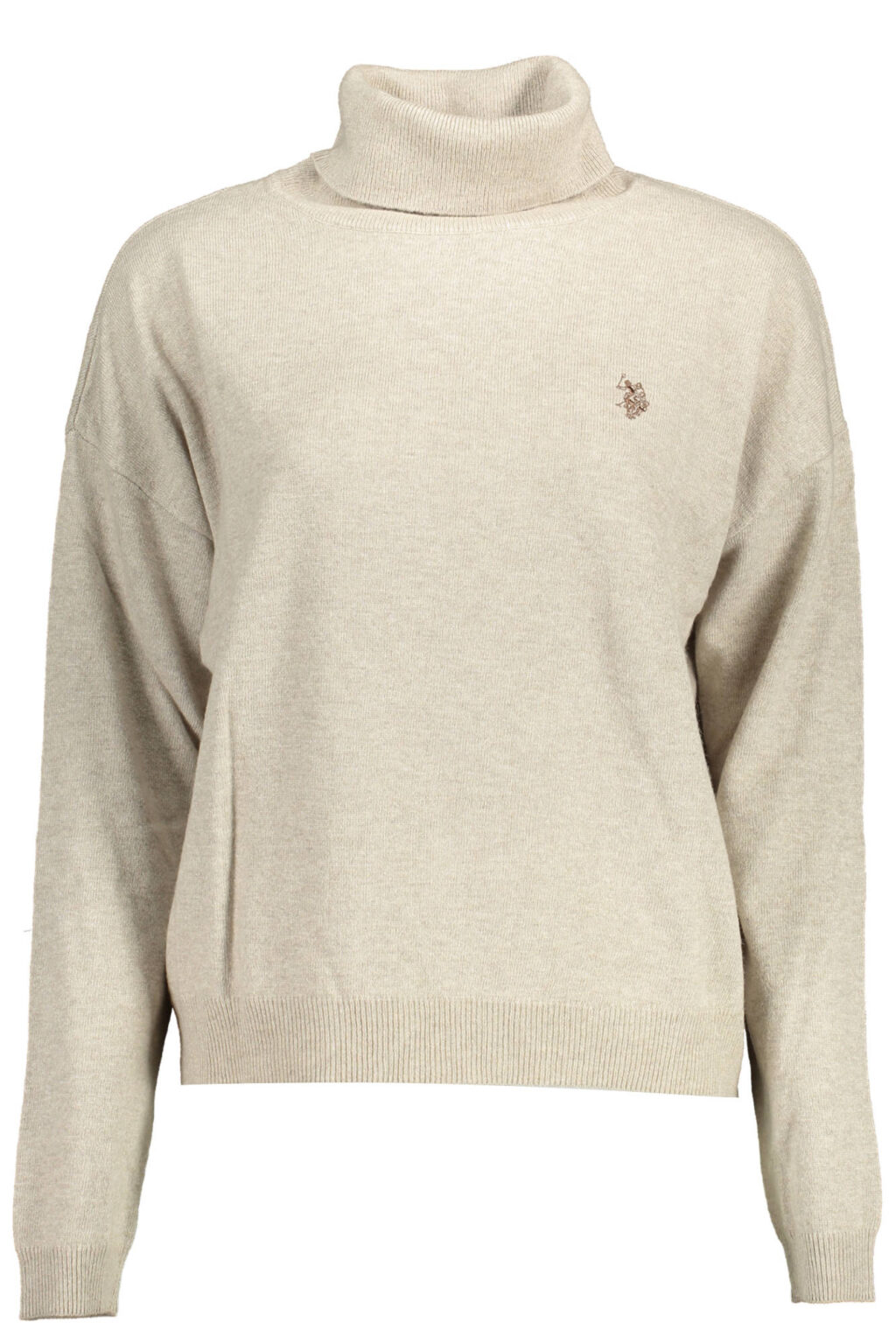 uspololupettodonnabeige_1 US POLO ASSN. BĖŽINIS MOTERIŠKAS MEGZTINIS AUKŠTU KAKLU