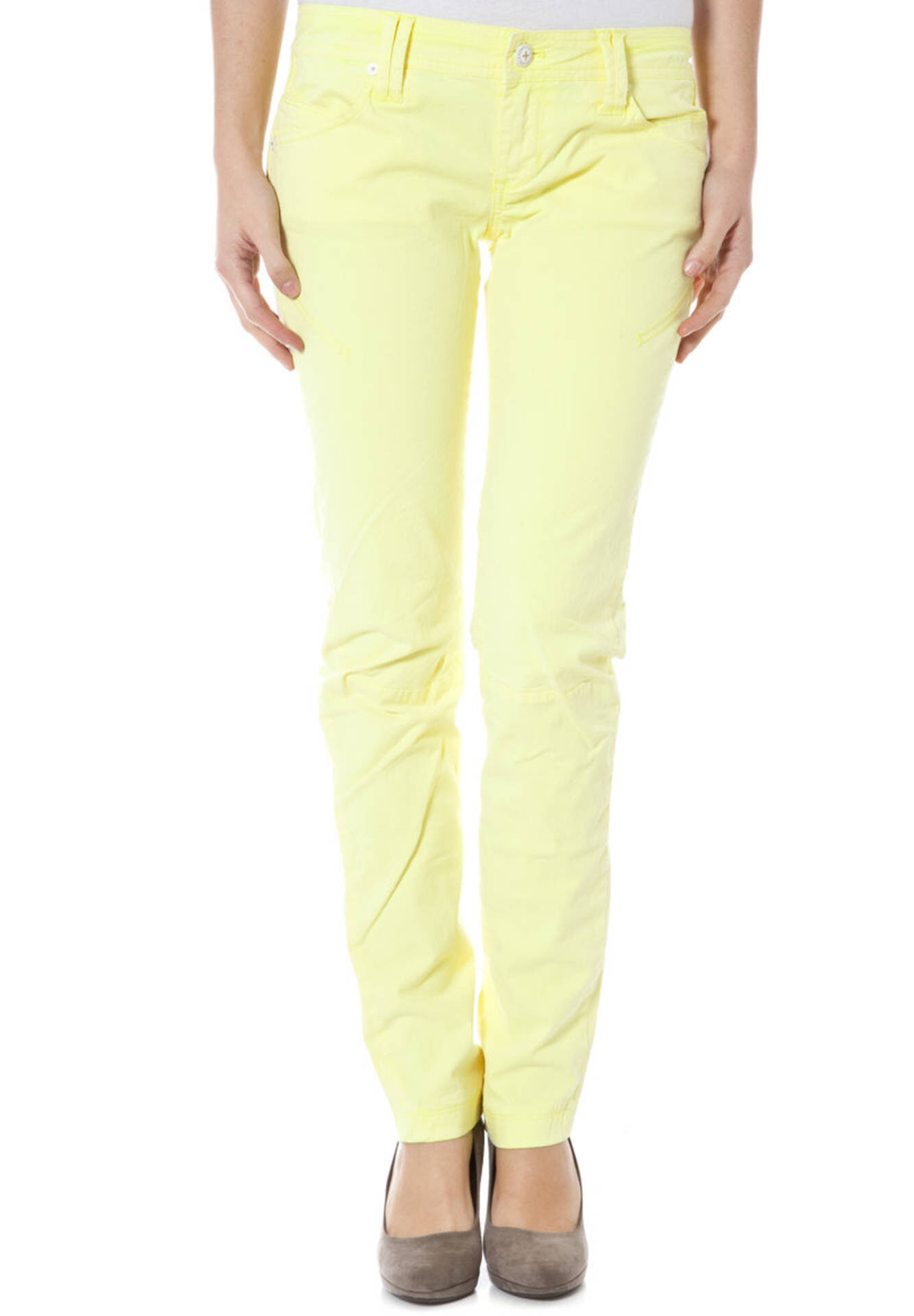 ZUELEMENTS YELLOW WOMEN'S TROUSERS