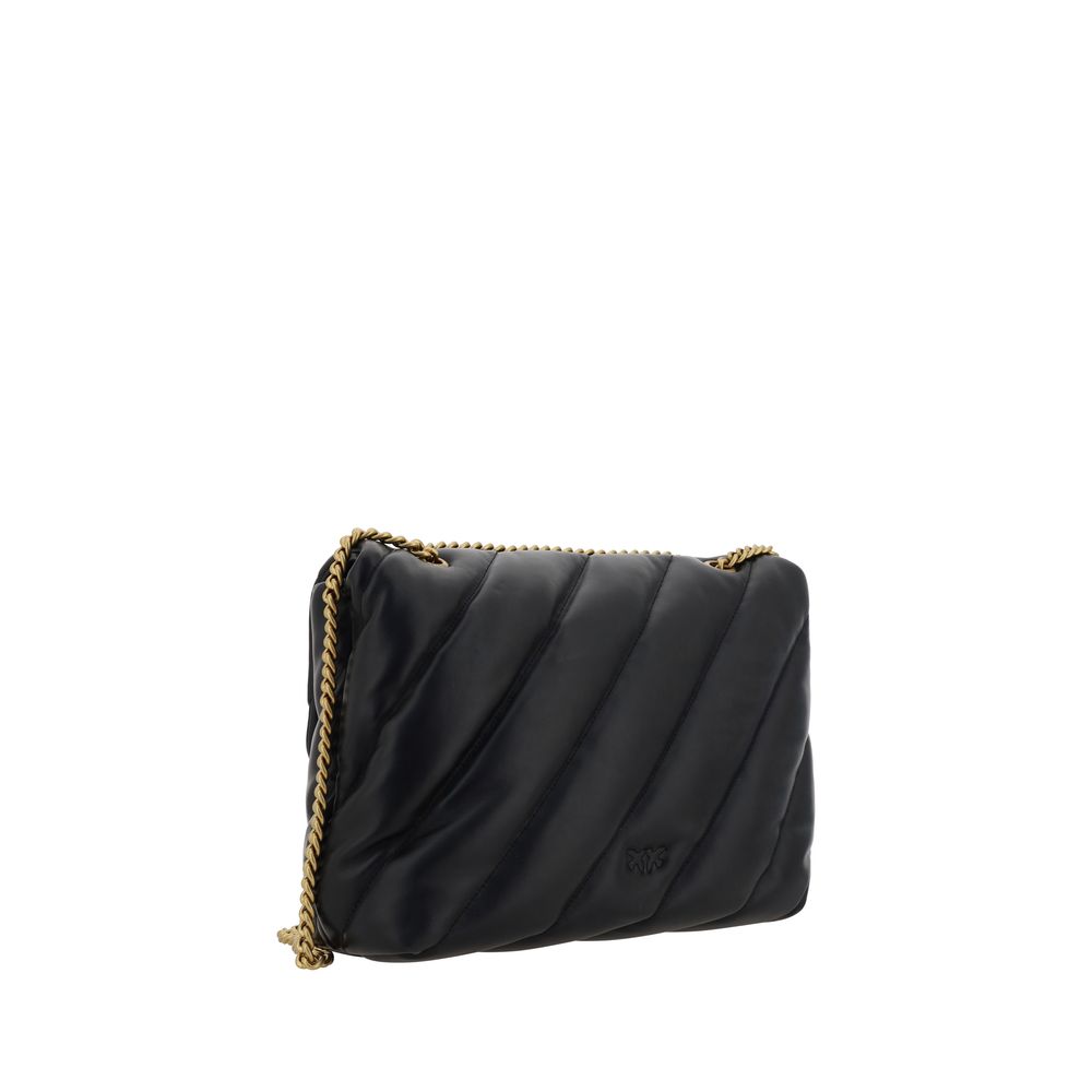 PINKO Black Calf Leather Bos Taurus Shoulder Bag PINKO Black Calf Leather Bos Taurus Shoulder Bag - Image 3
