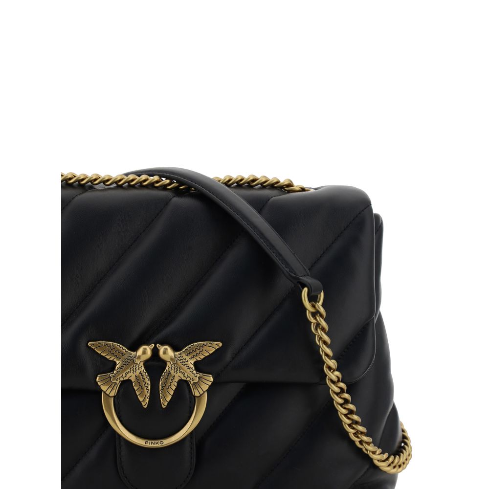 PINKO Black Calf Leather Bos Taurus Shoulder Bag PINKO Black Calf Leather Bos Taurus Shoulder Bag - Image 4
