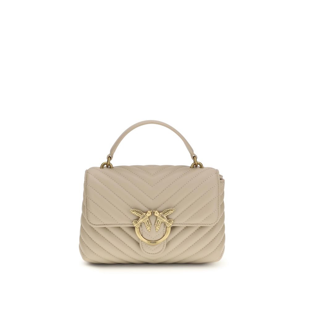 PINKO Beige Calf Leather Bos Taurus Handbag PINKO Beige Calf Leather Bos Taurus Handbag
