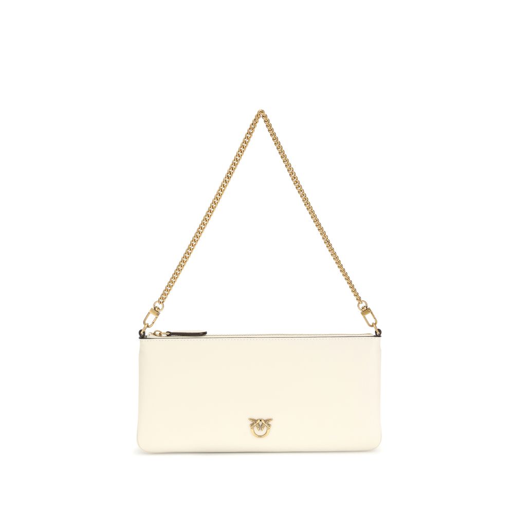 PINKO White Calf Leather Bos Taurus Shoulder Bag PINKO White Calf Leather Bos Taurus Shoulder Bag