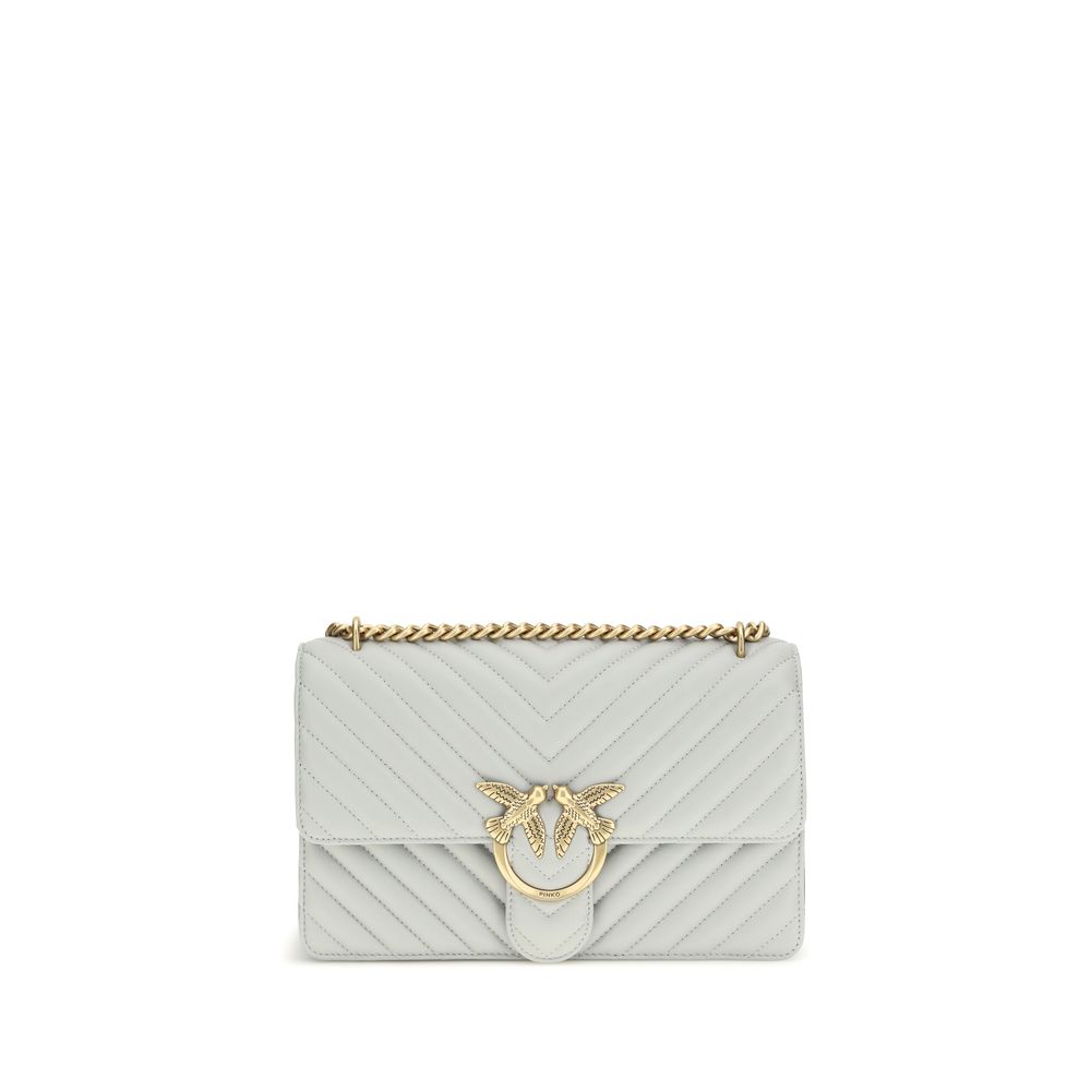 PINKO Gray Calf Leather Bos Taurus Shoulder Bag PINKO Gray Calf Leather Bos Taurus Shoulder Bag