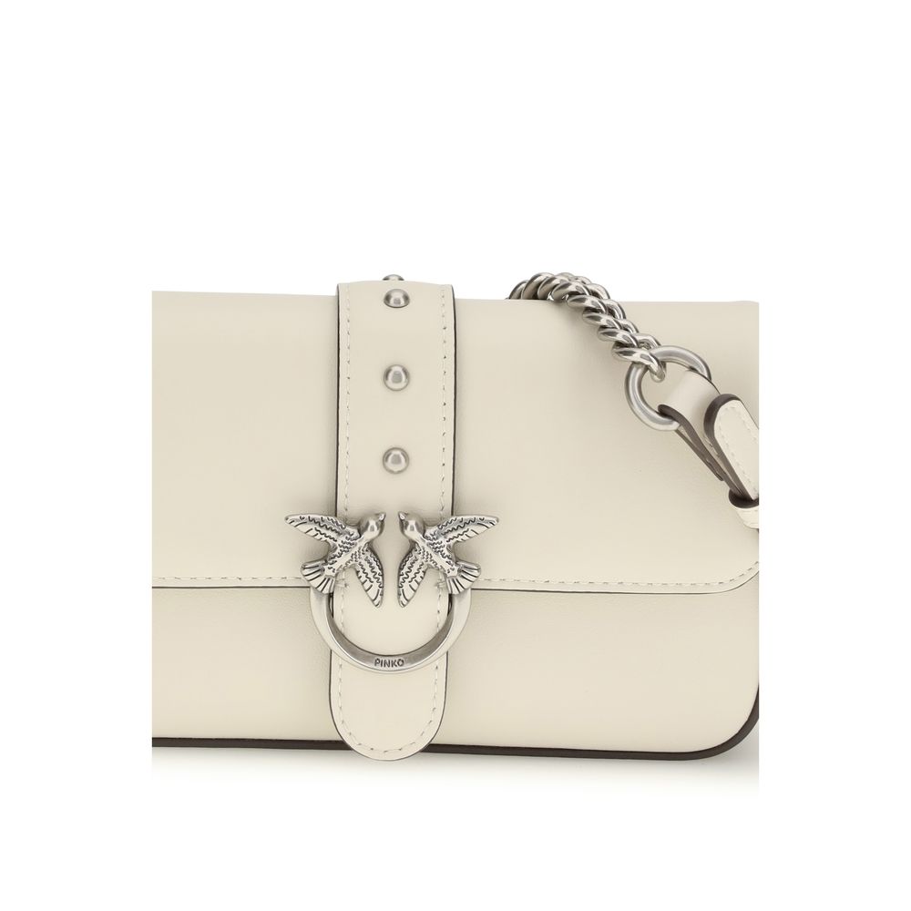 PINKO White Calf Leather Bos Taurus Shoulder Bag PINKO White Calf Leather Bos Taurus Shoulder Bag - Image 4
