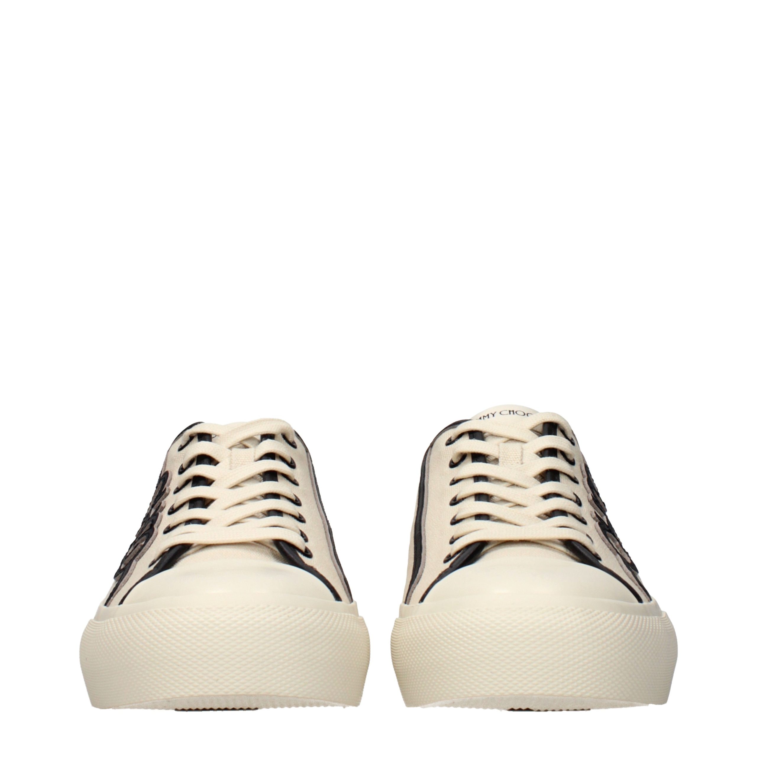 Jimmy Choo Beige Fabric Low Top Sneakers Jimmy Choo Beige Fabric Low Top Sneakers - Image 3