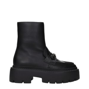 Jimmy Choo Black Leather Ankle Boots