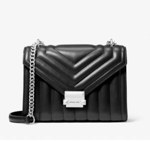 Michael Kors mėlyna tekstilinė rankinė per petį