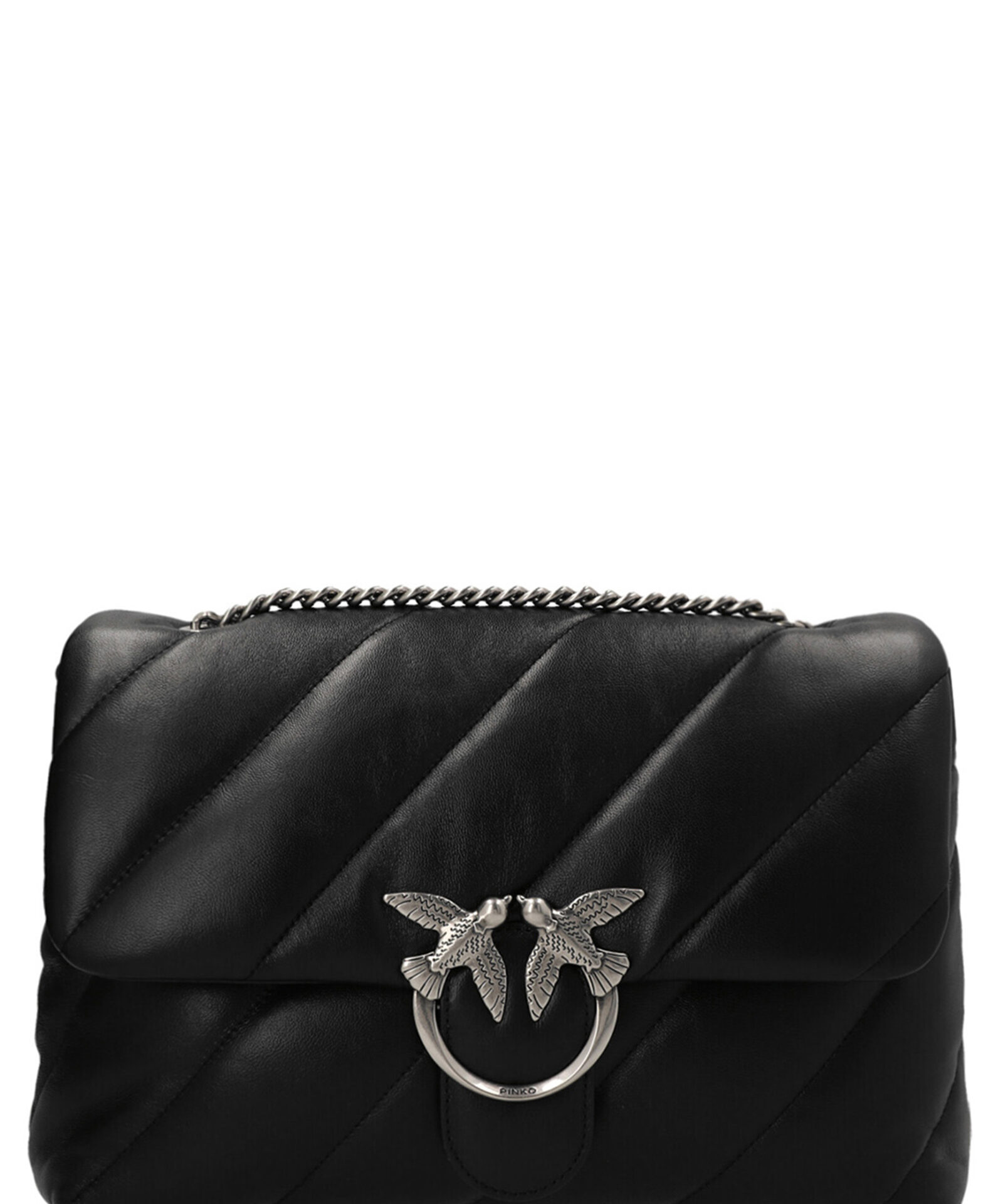 PINKO Black Lamb Leather Crossbody Bag