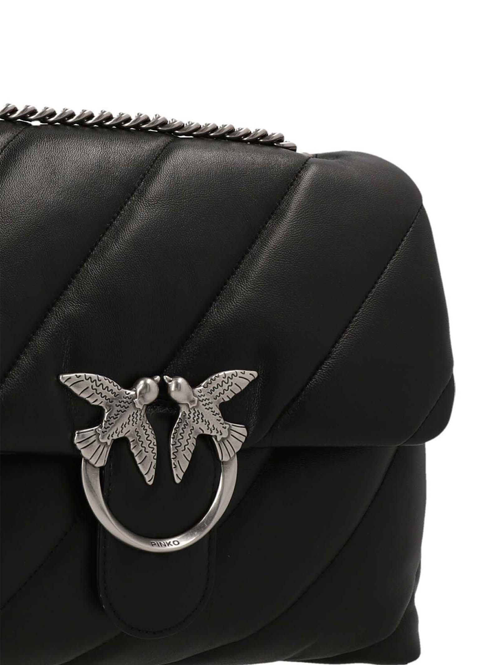 PINKO Black Lamb Leather Crossbody Bag PINKO Black Lamb Leather Crossbody Bag - Image 3