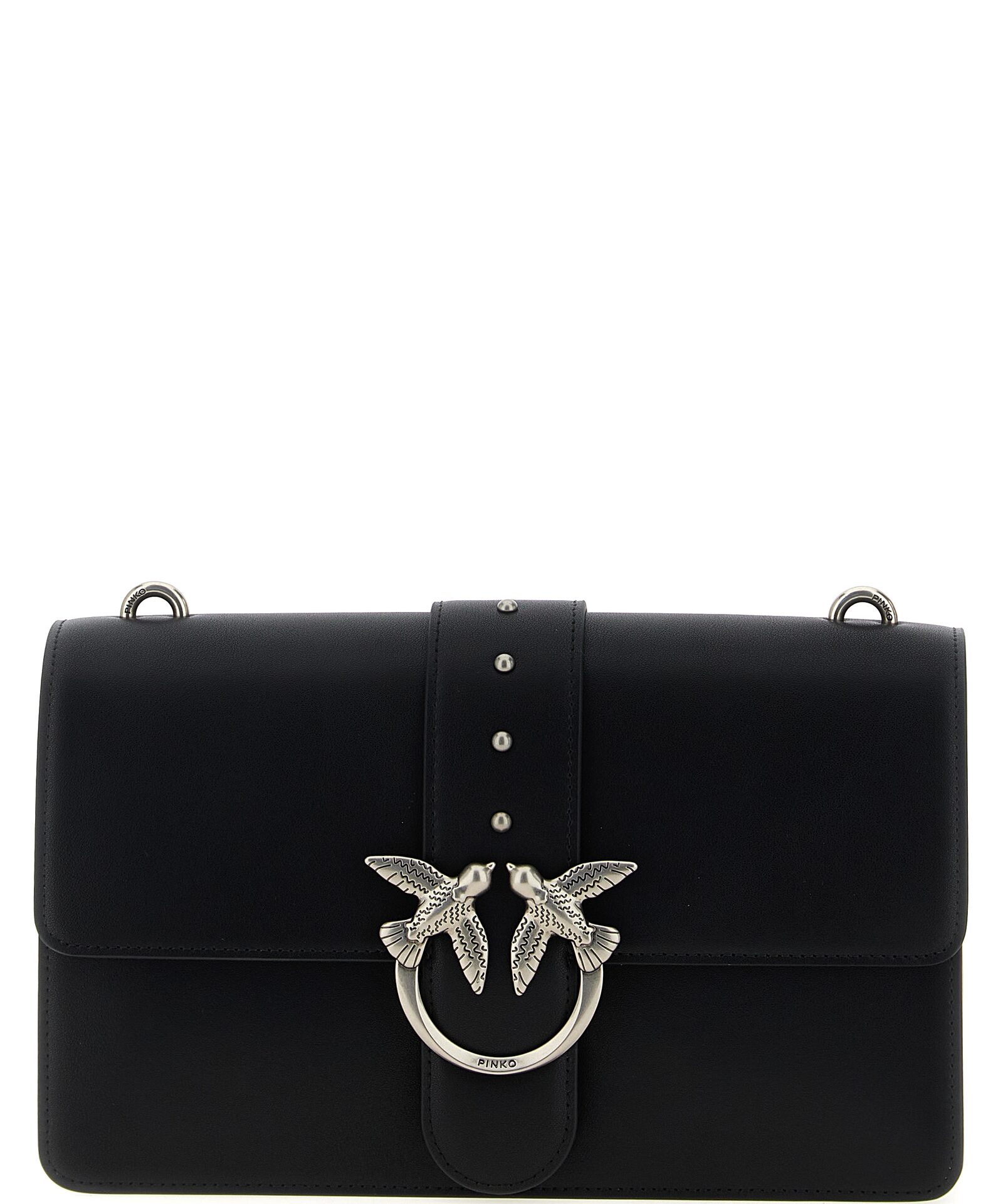 PINKO Black Goatskin Crossbody Bag